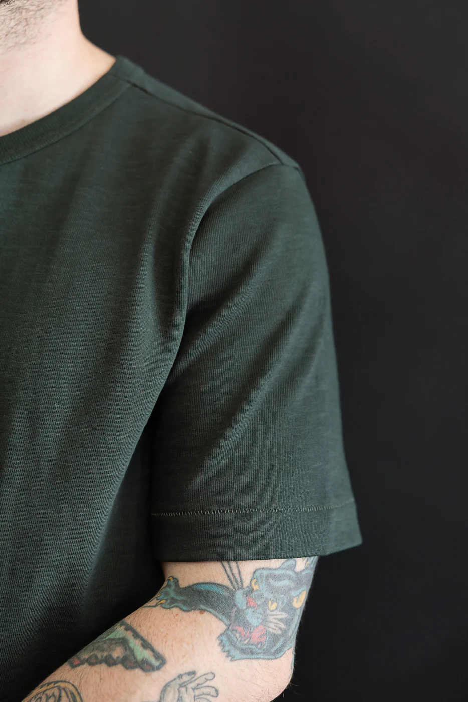2S14.401 - 10.7oz Loopwheeled Heavy T-Shirt Relaxed Fit - Forest - Image 14