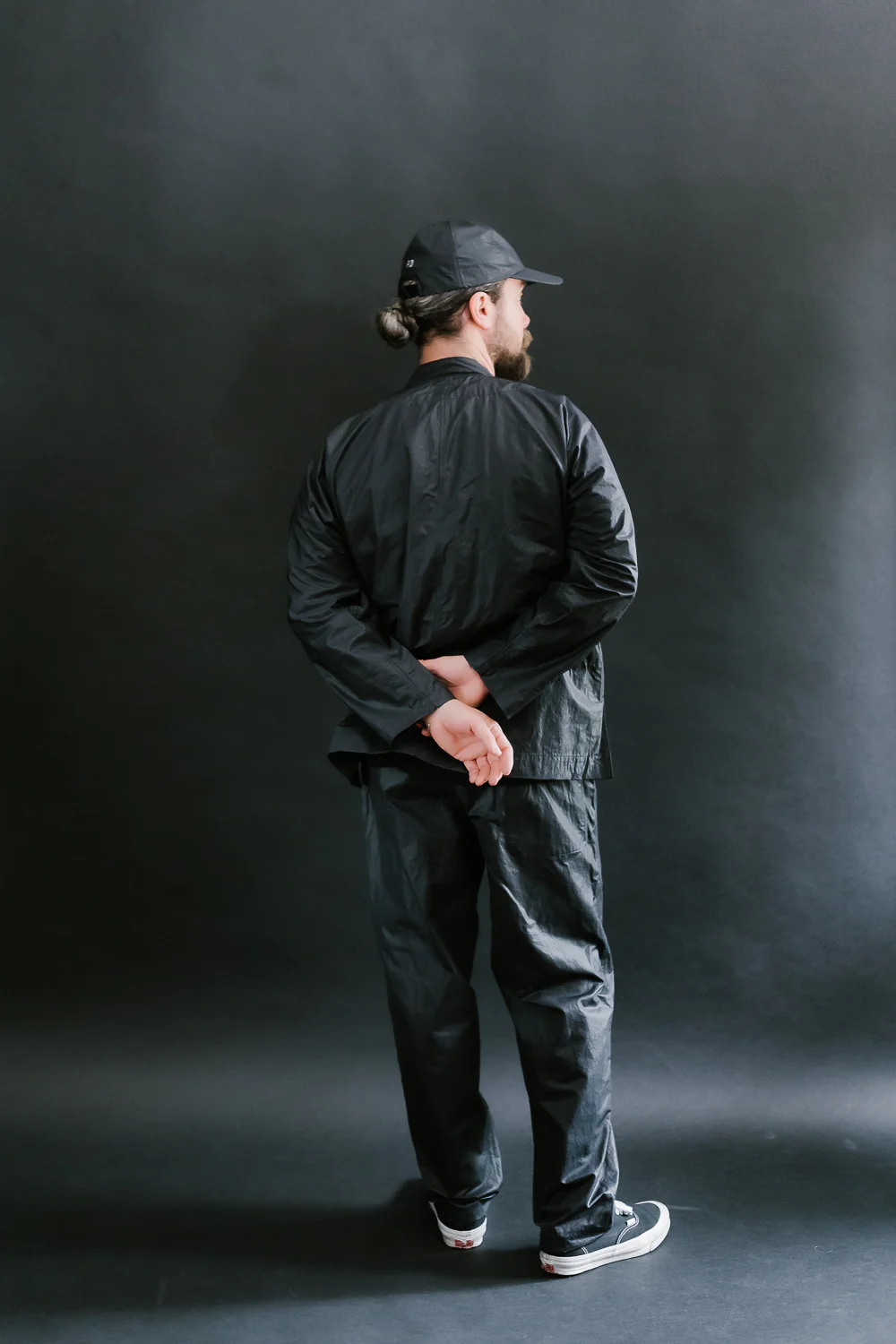 3319-WTB - EZ Chinois De Luxe Waxy Taffeta Pants - Black - Image 9