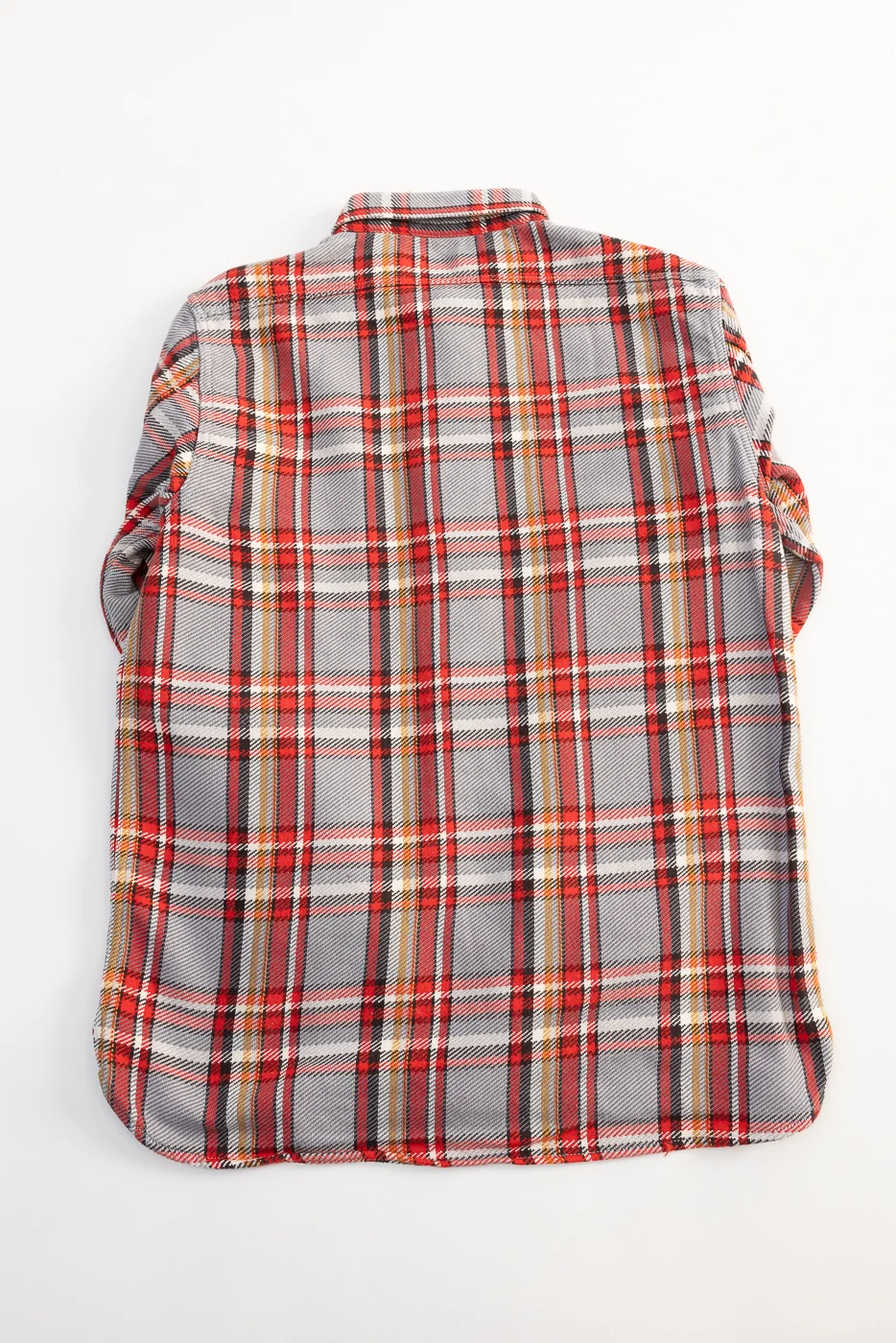 4094 - Original Cotton Check Flannel Work Shirt - Gray, Red - Image 5