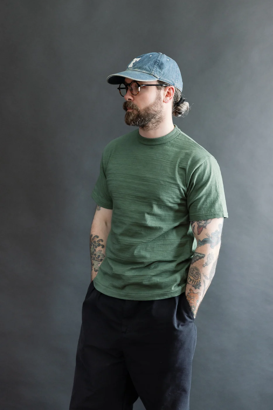 Lot 4601 - Slubby Cotton T-Shirt - Green - Image 9