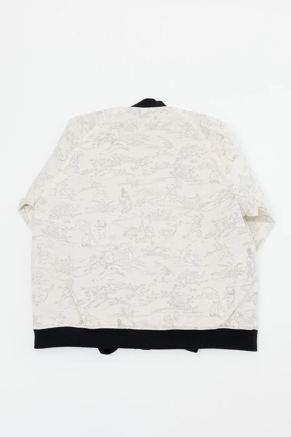 4639 - "Bird and Beast" Reversible Cariga Sukajan - Black, Ecru - Image 11