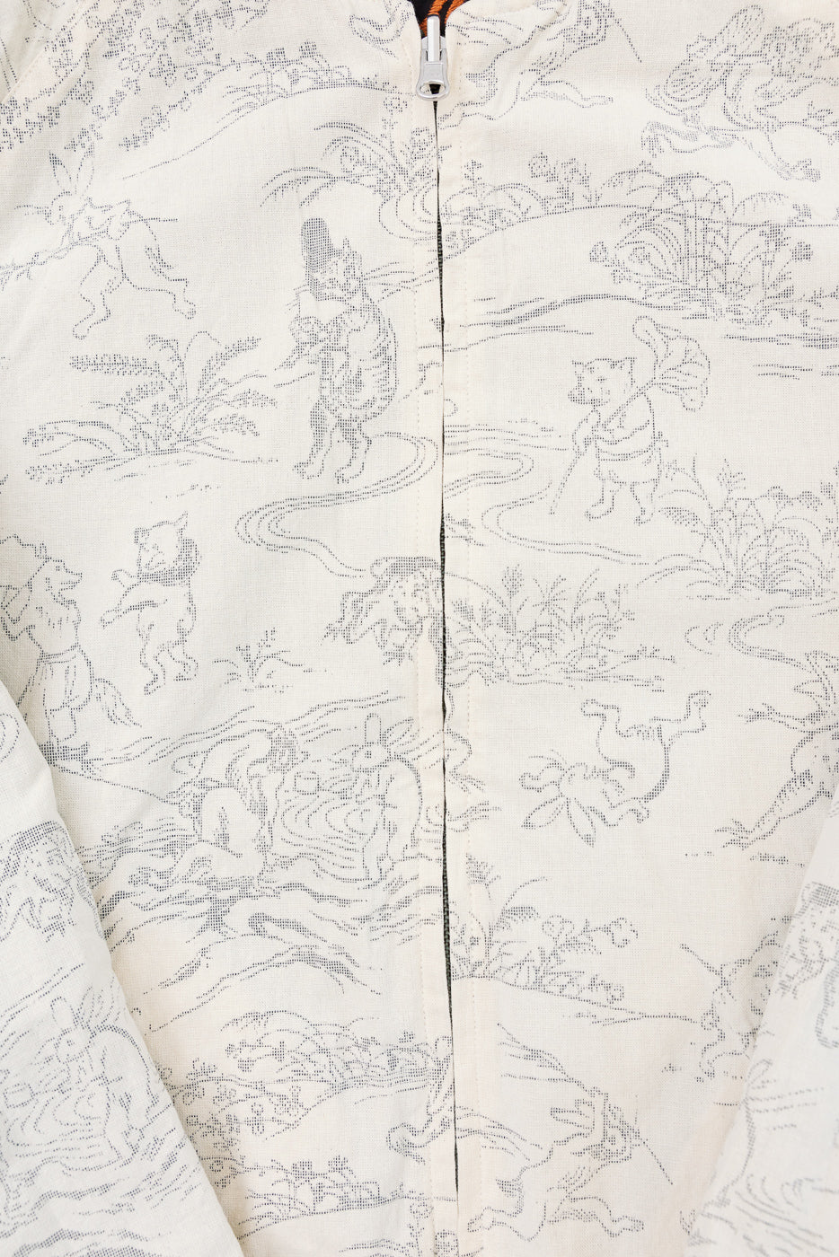 4639 - "Bird and Beast" Reversible Cariga Sukajan - Black, Ecru - Image 9
