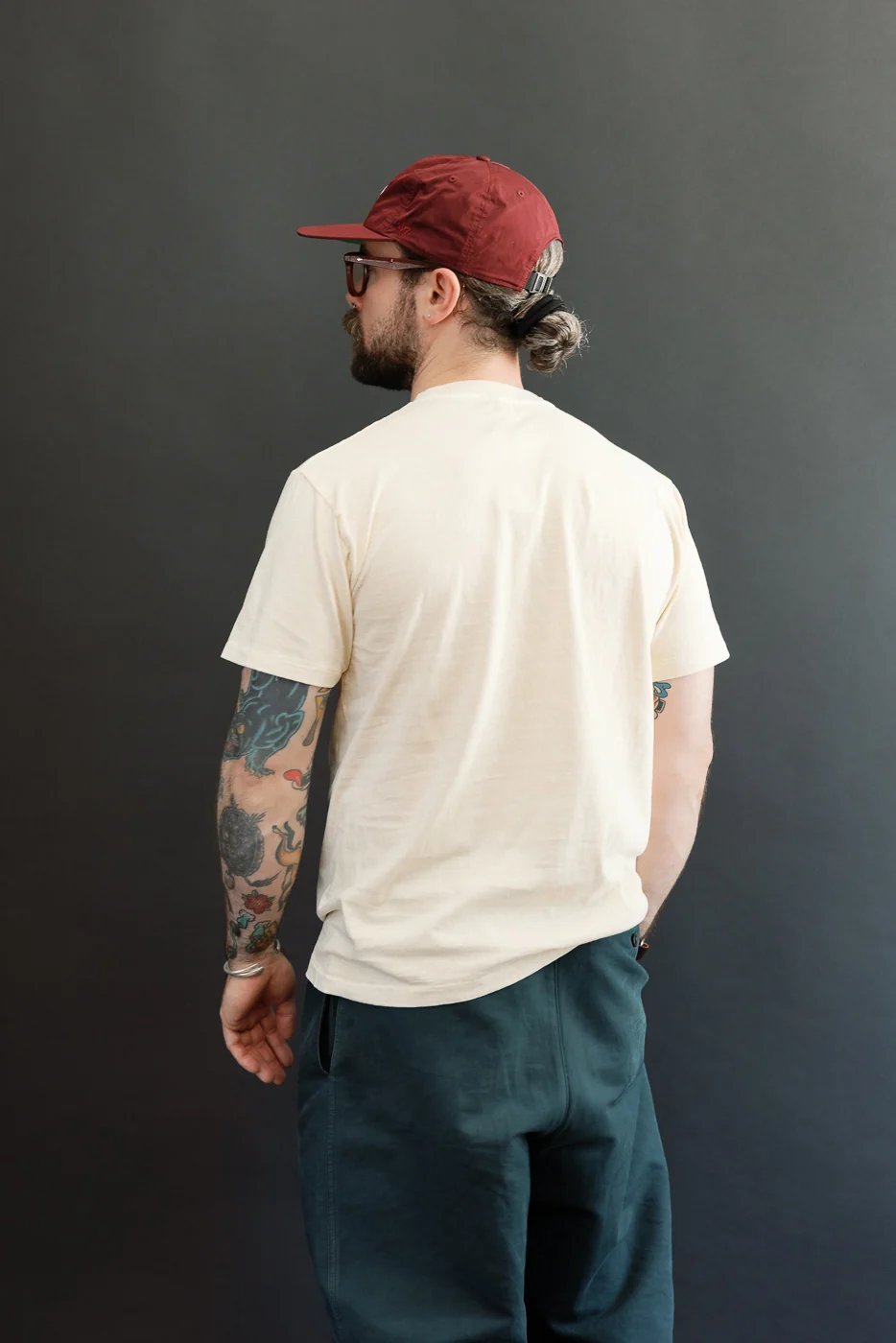 5.4oz - Raffy Tenjiku Printed T-Shirt Pigment Dye "?" - P.D. Cream - Image 12