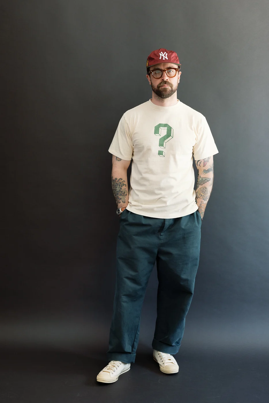 5.4oz - Raffy Tenjiku Printed T-Shirt Pigment Dye "?" - P.D. Cream - Image 6