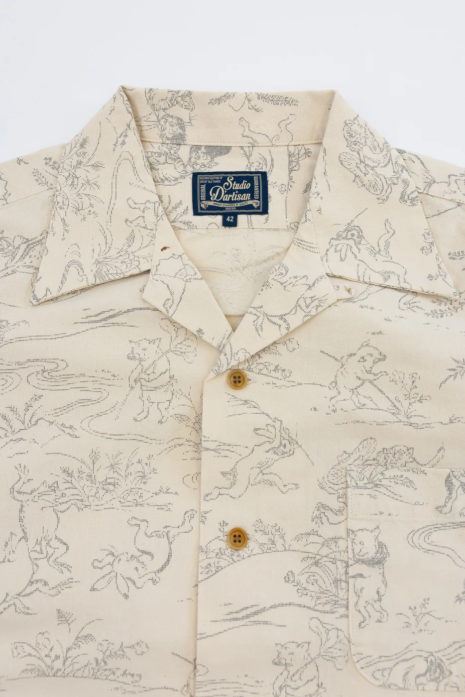 5736 - "Choju Giga" Original Aloha Shirt - Ivory - Image 2