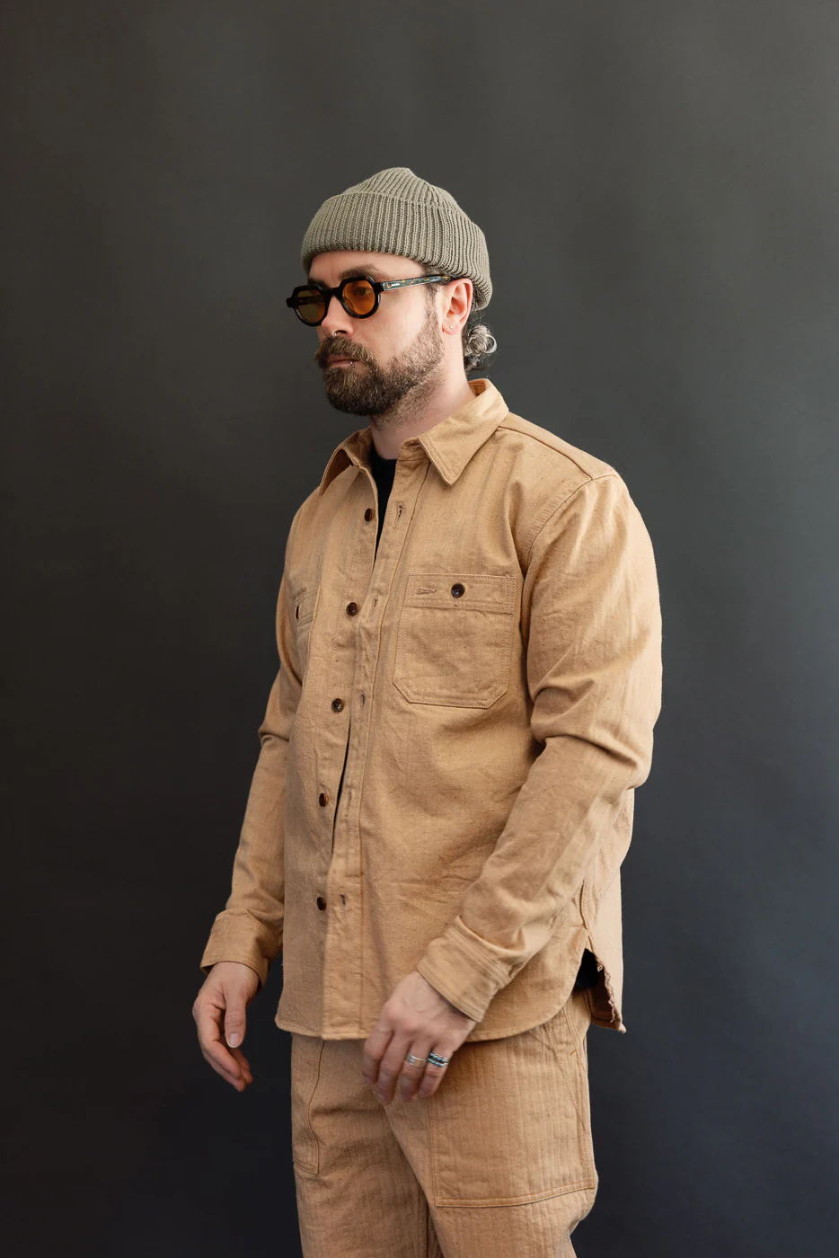 5740 - 12oz FOX Cotton Work Shirt - Brown - Image 11
