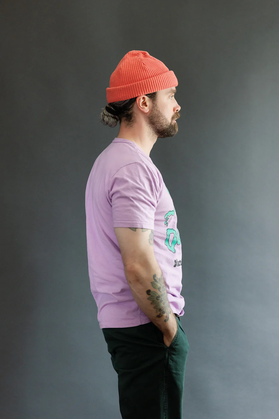 8210B - US Cotton "Skate Outlaw" Print T-Shirt - Purple - Image 14