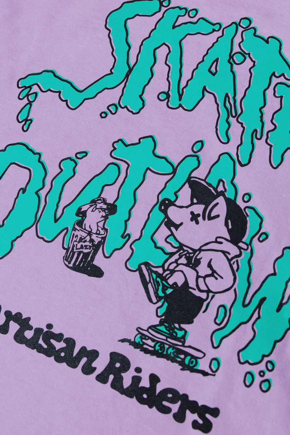 8210B - US Cotton "Skate Outlaw" Print T-Shirt - Purple - Image 3