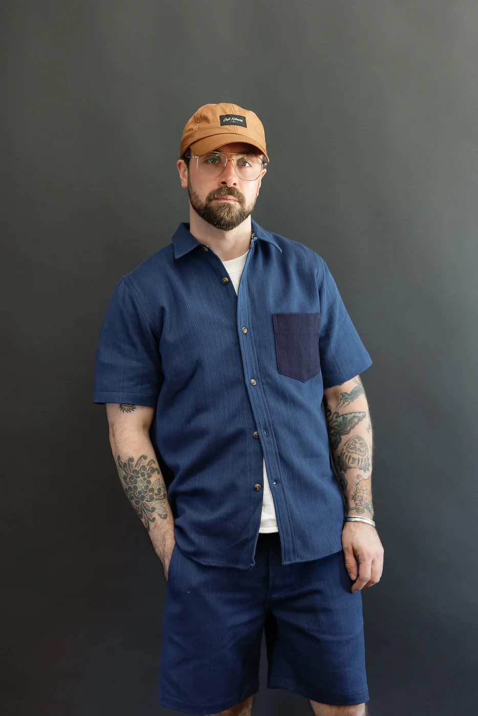 8oz Oxford Shirt - Indigo Contrast - Image 11