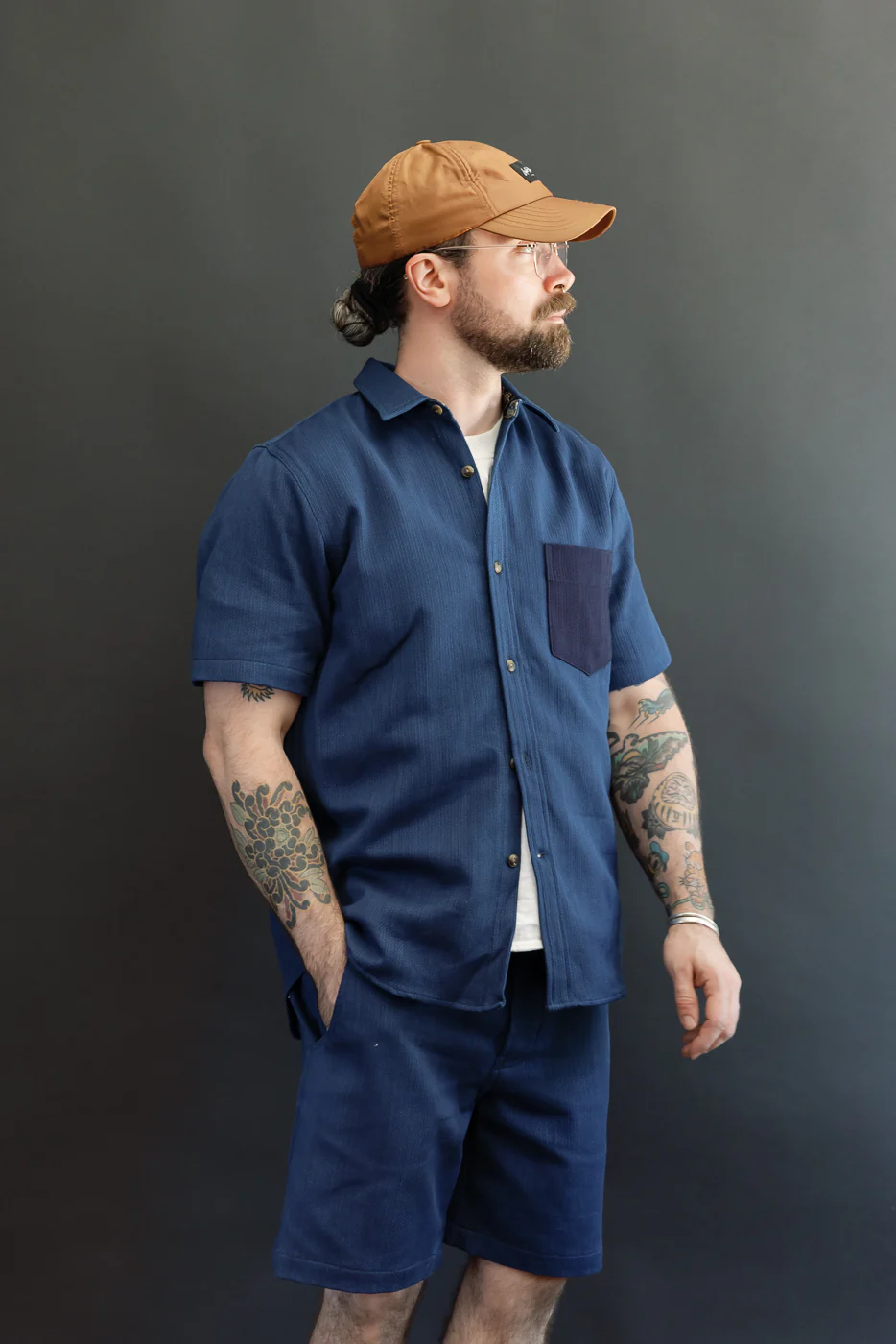 8oz Oxford Shirt - Indigo Contrast - Image 16