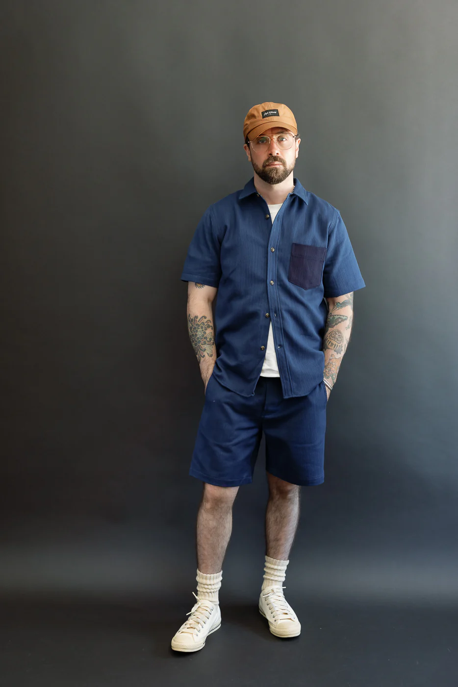 8oz Oxford Shirt - Indigo Contrast - Image 8
