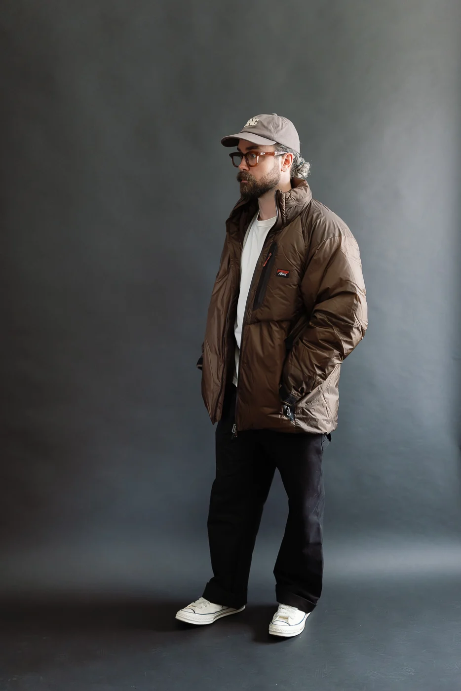 Aurora Light Down Stand Collar Jacket Mikami - Brown - Image 7