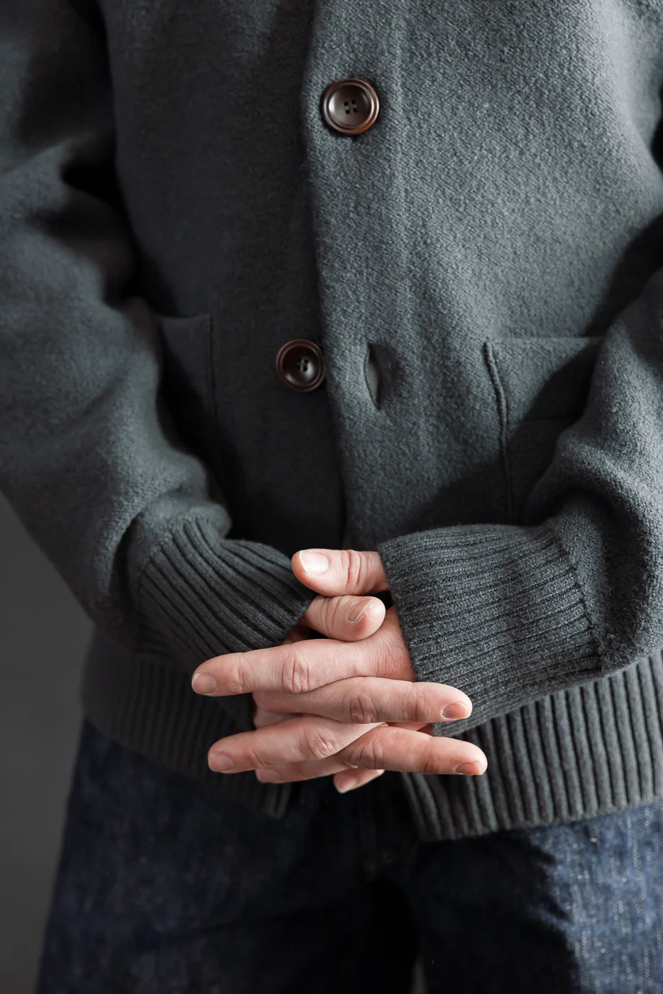 Brewster Shirt Boiled Wool - Dark Grey - Image 15
