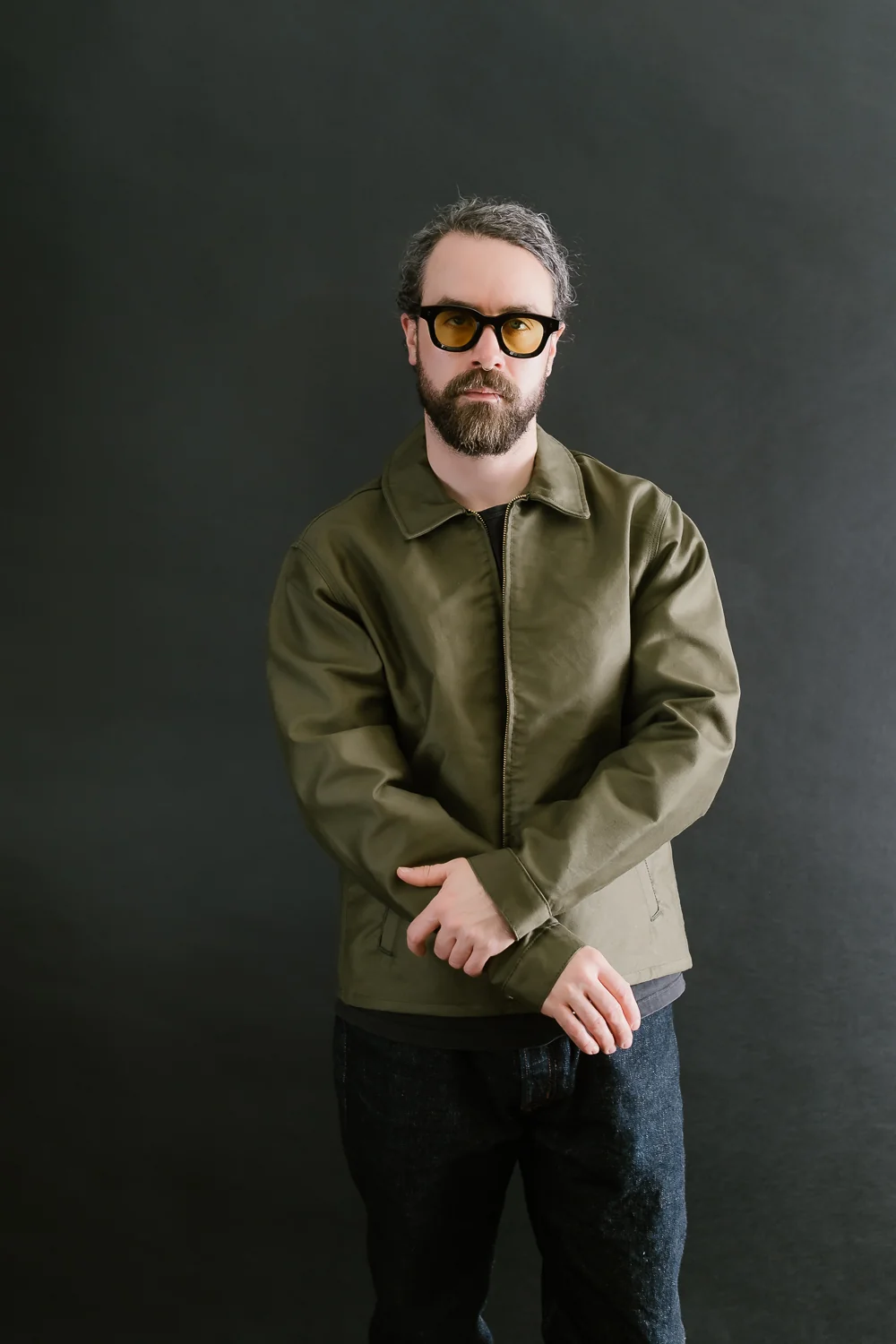 Brushed Jungle Cloth Zip Jacket - Army - Image 15