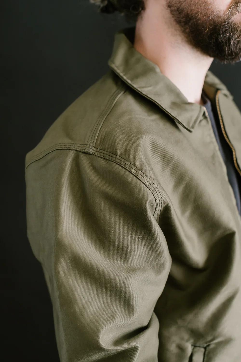 Brushed Jungle Cloth Zip Jacket - Army - Image 18