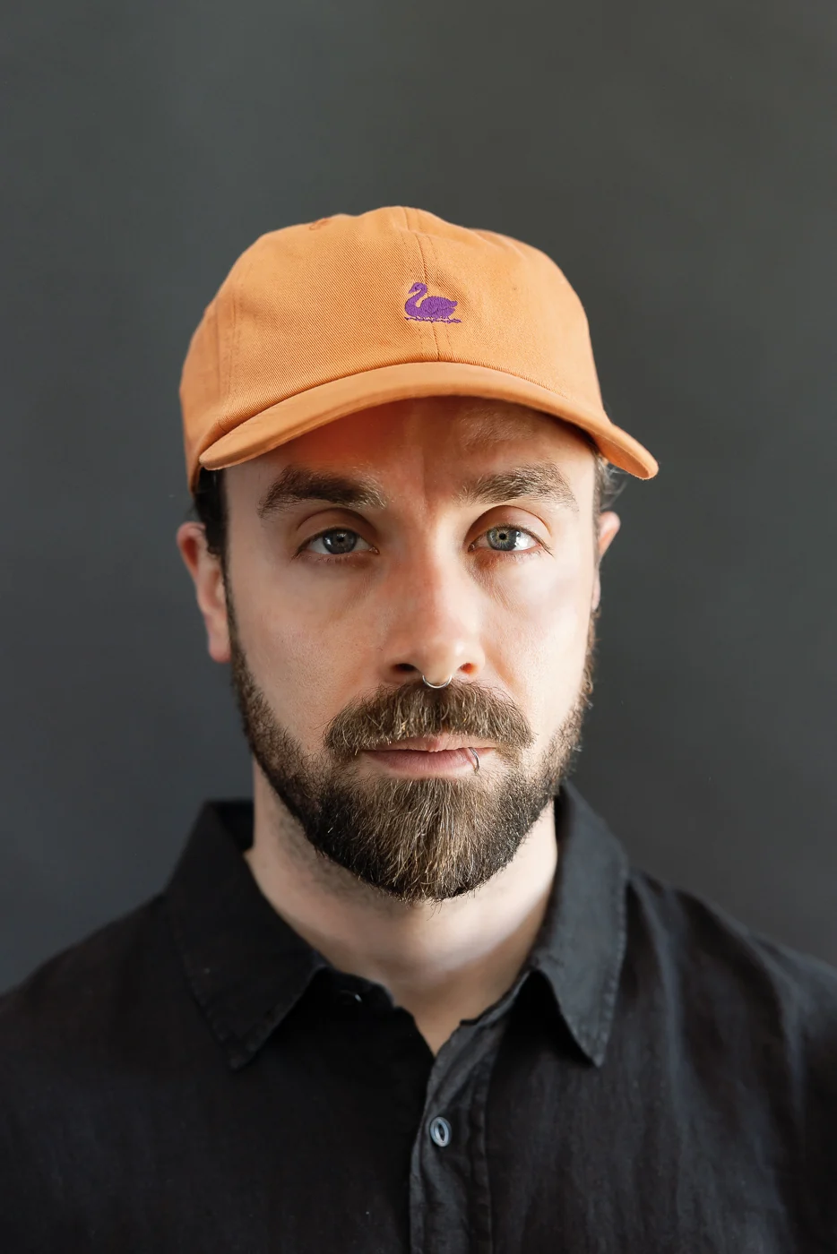 CAP01.329 - Swan Logo Cotton Twill Cap - Pumpkin, Purple - Image 7