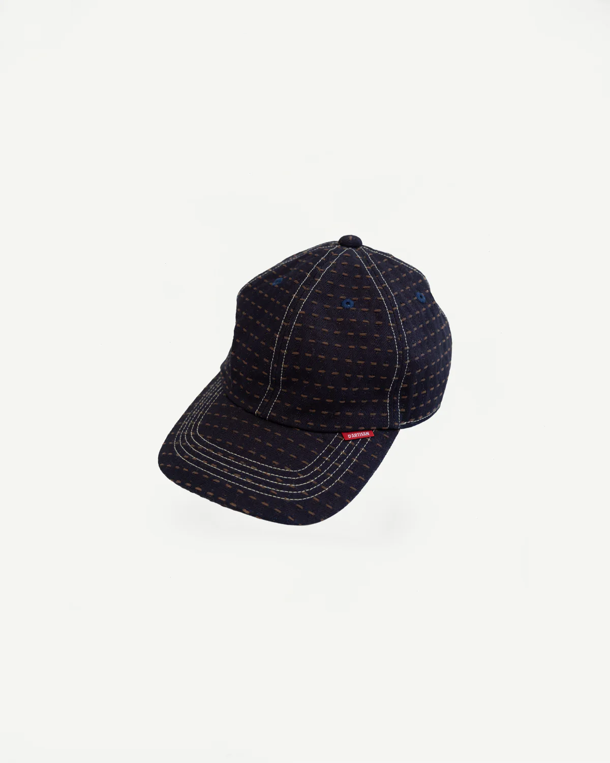 D7578 - "Kakishibu Sashiko" Indigo Jacquard Denim Cap