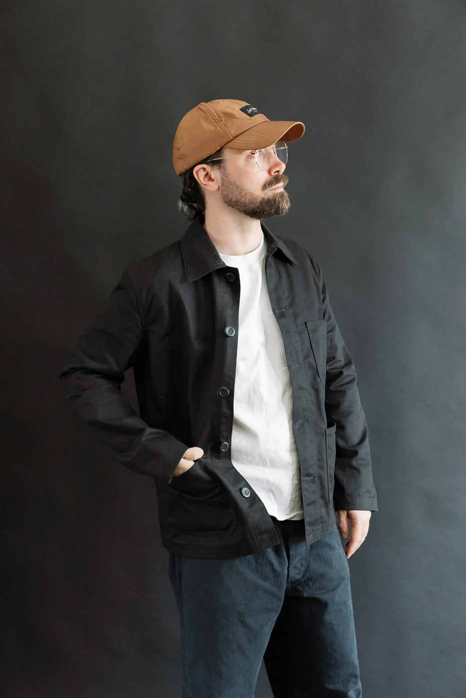 Dant Exclusive Dry Wax Woven Chore Coat - Black HB - Image 20