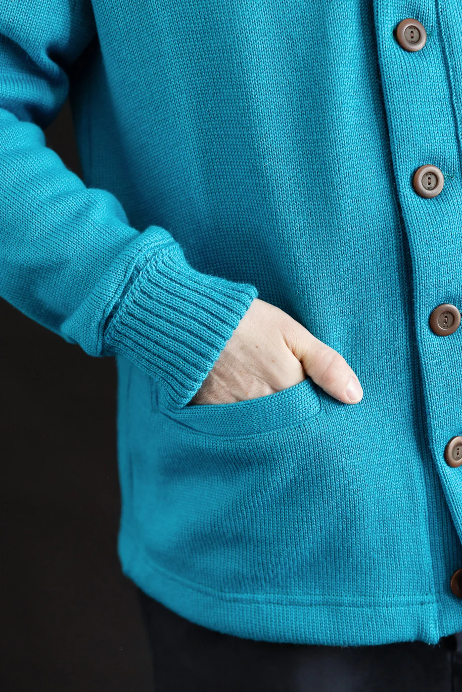 Dant Exclusive Shawl Sweater Coat - Aqua - Image 17