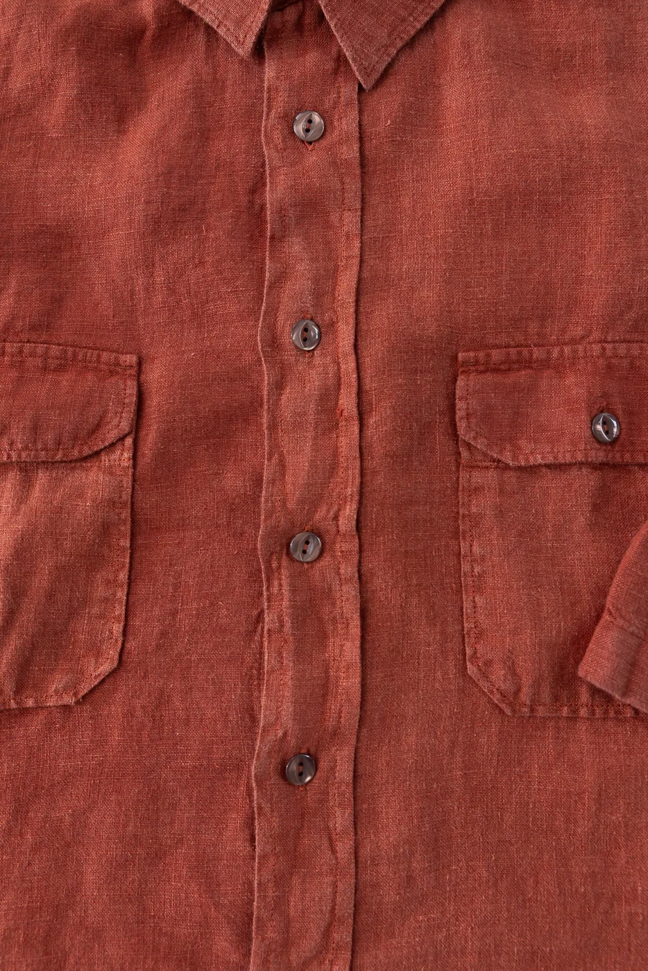 Delray Linen Canvas Shirt - Rust - Image 3