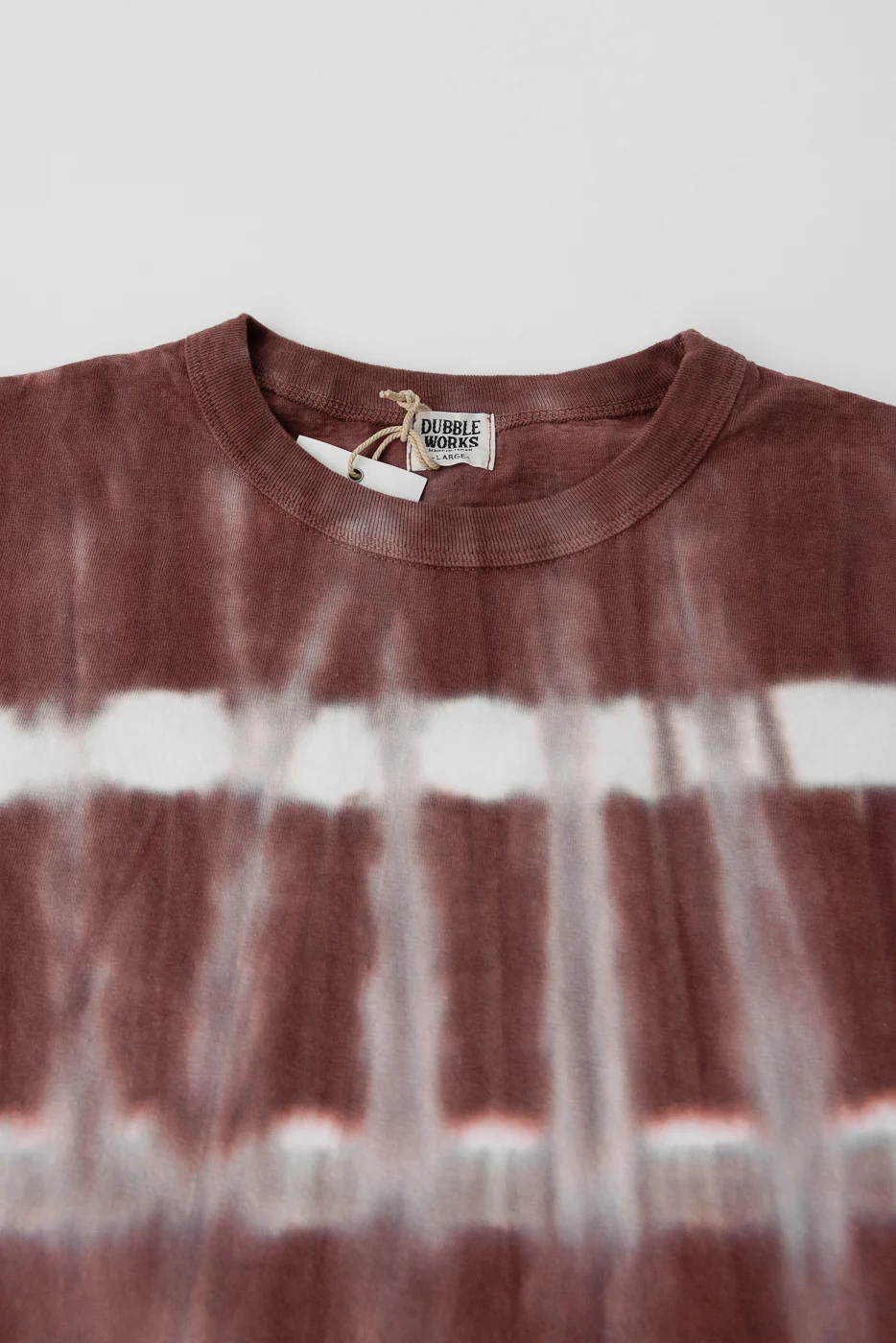 "Fallen Cotton" Midweight Tee Short Sleeve Tie Dye Border - Bordeaux - Image 2