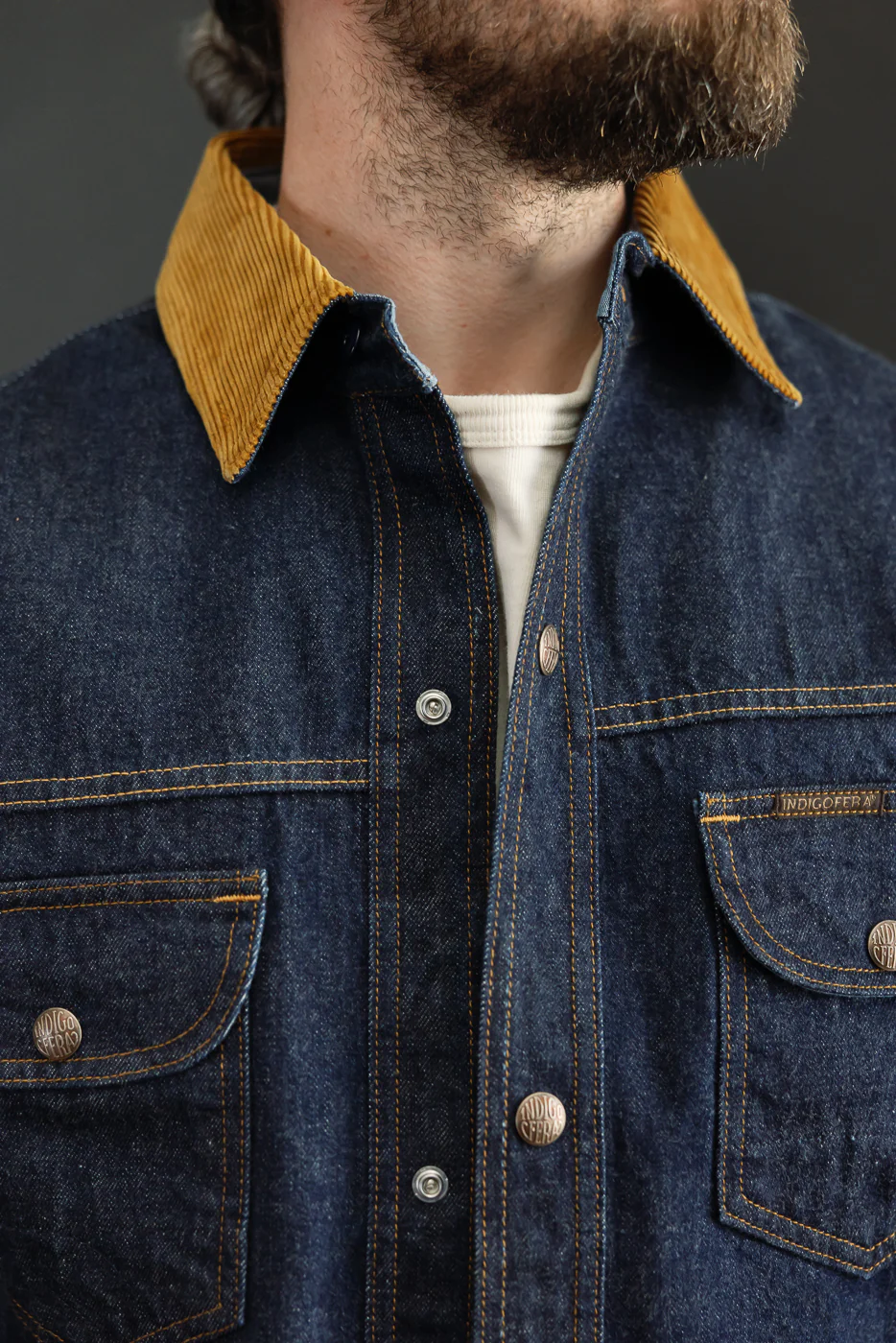 Fargo Quarter Vintage 70s Denim - Indigo, Cognac - Image 18