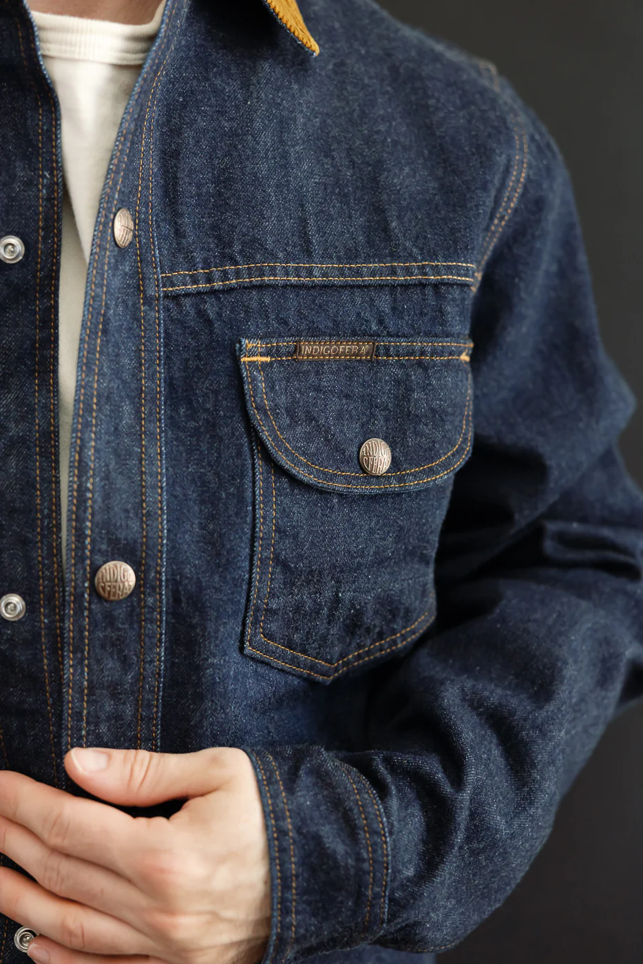 Fargo Quarter Vintage 70s Denim - Indigo, Cognac - Image 19