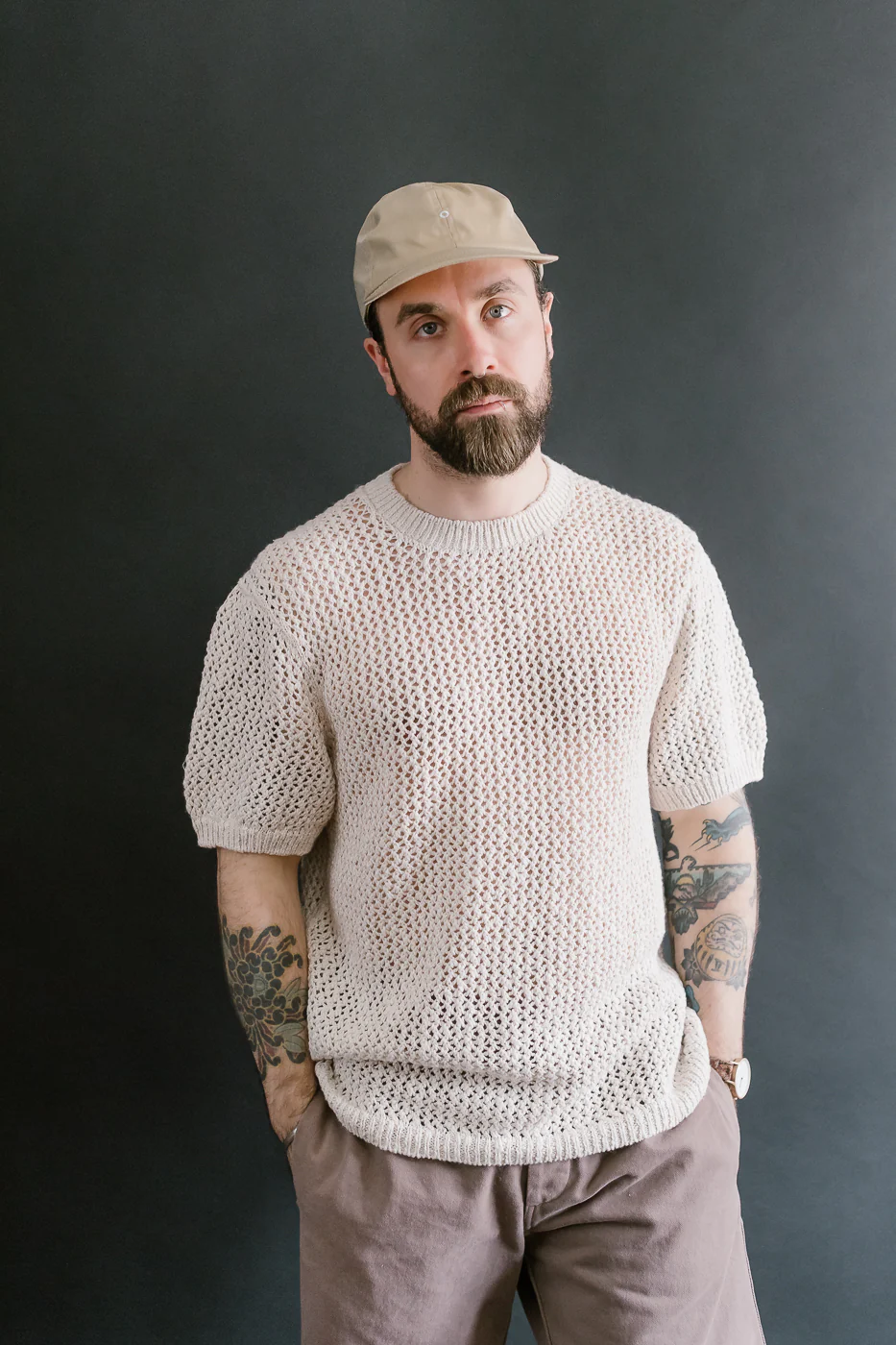 Flamme Knit T-Shirt - Ecru - Image 10