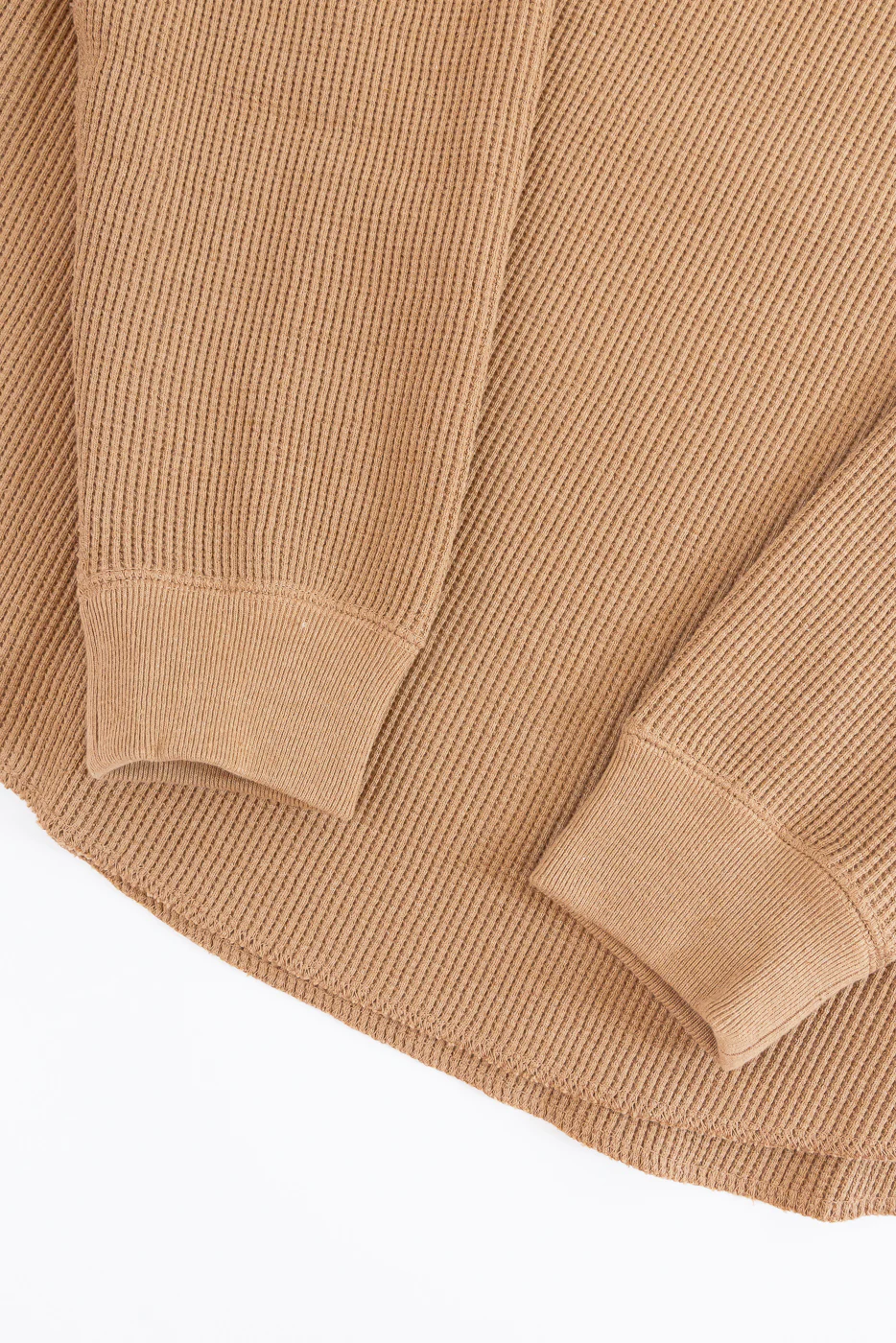 Foxfibre® Heavyweight Waffle Henley - Coyote 70 - Image 3