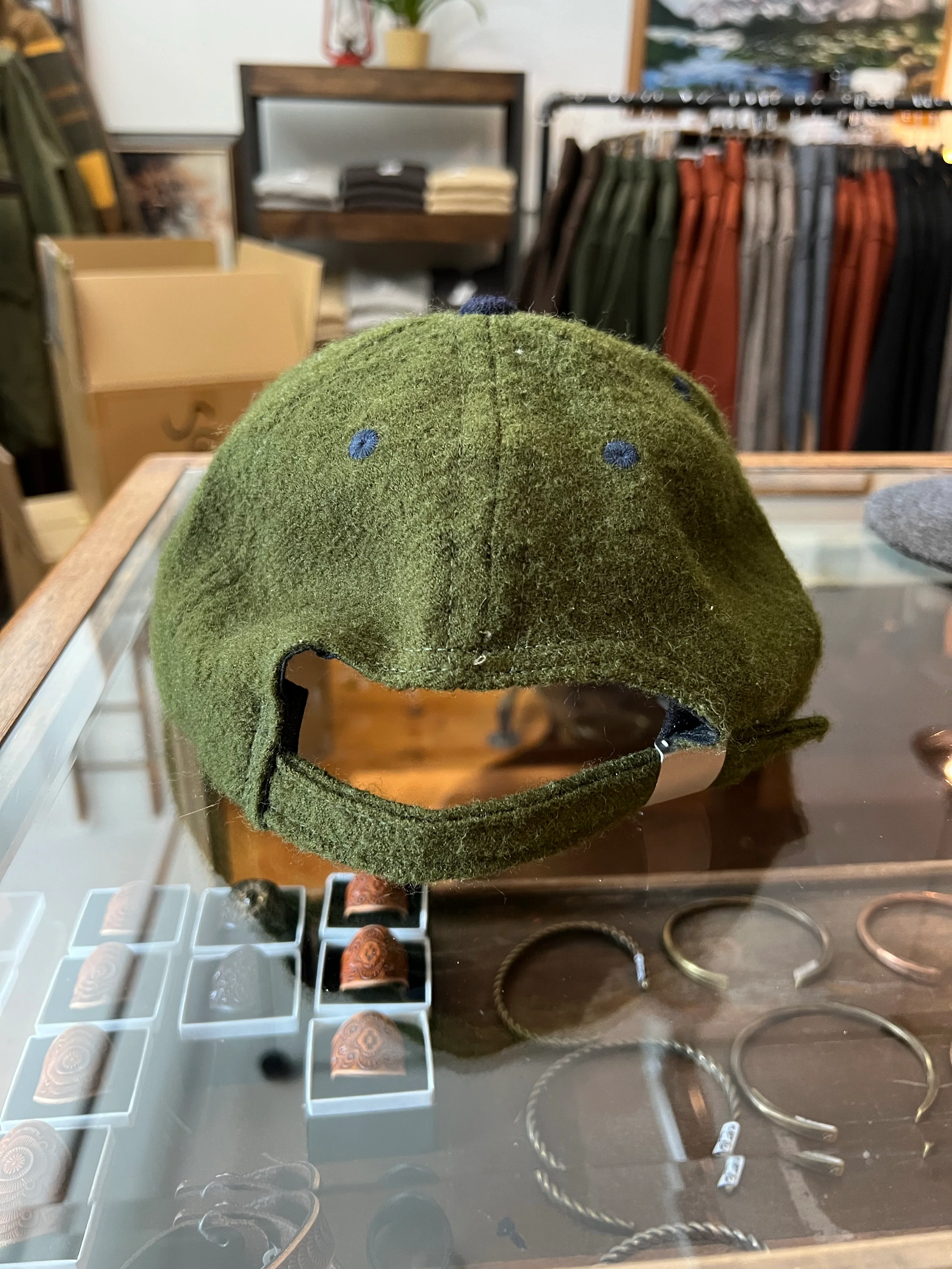 Gently Used Paa Wool Two Caps Bundle - Green/Navy, Heather Gray - Image 4