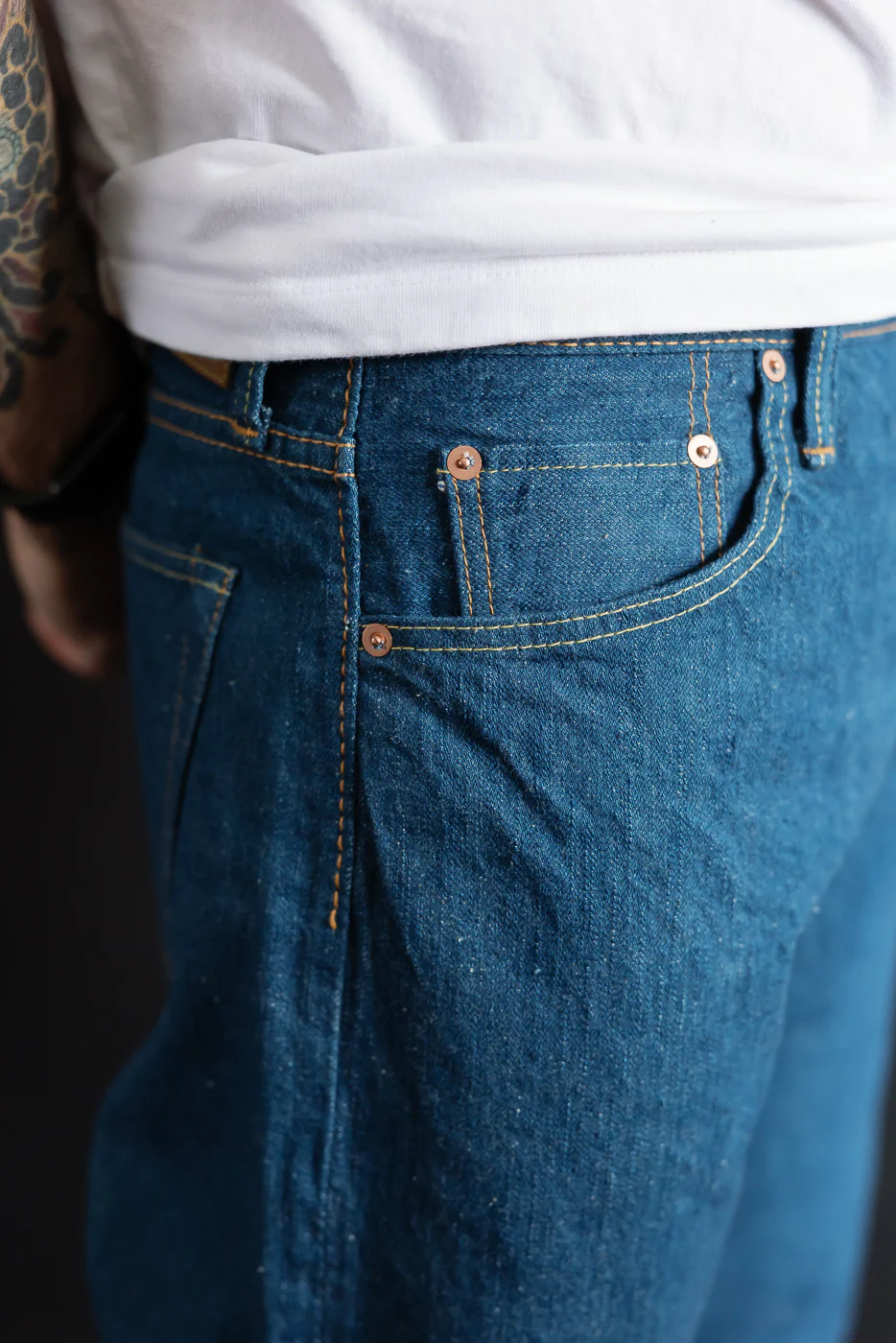 GRE-003 - 14oz Greencast Indigo Selvedge Jeans - Regular Straight - Image 17