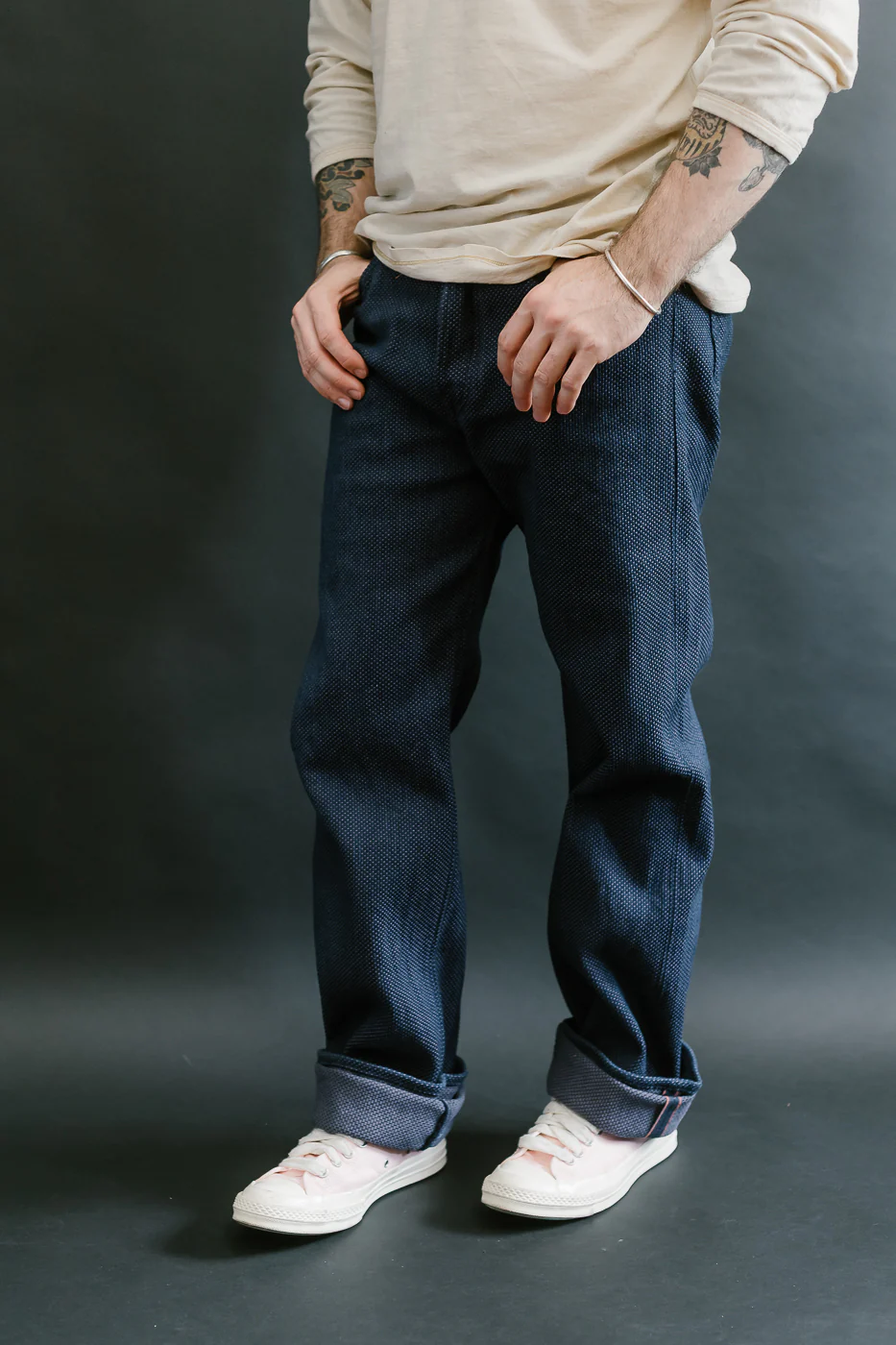 14.5oz Double-Yarn Sashiko Selvedge Jeans - Heritage Straight - Image 11