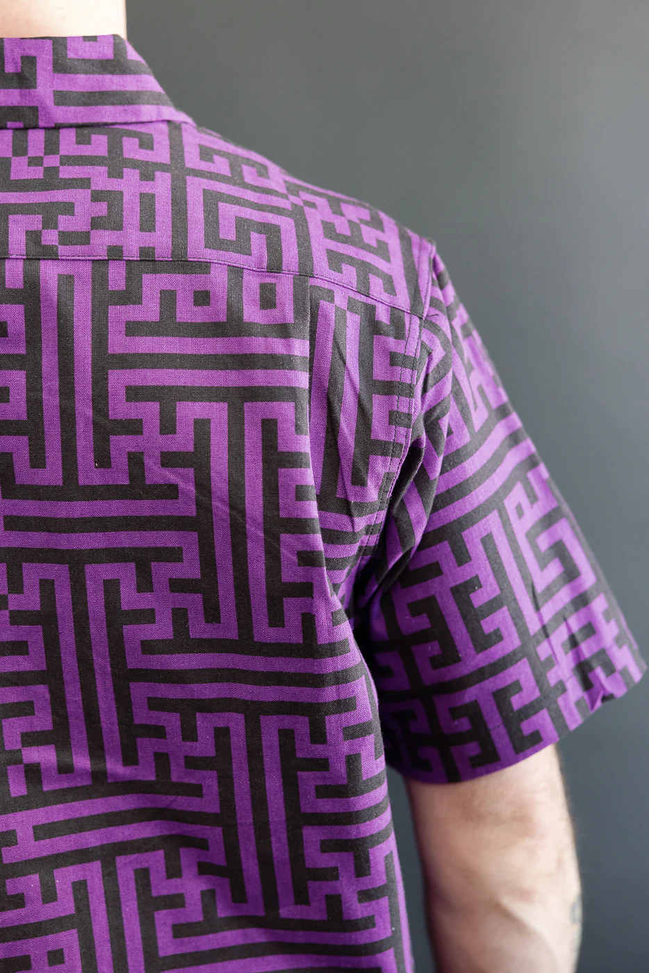 HSA26-02 - Geometric Pattern Aloha Shirt - Purple Head Shop Exclusive - Image 20