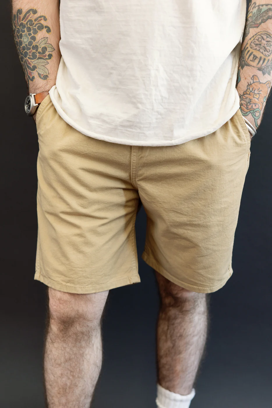 IH-729-KHA- Cotton Easy Shorts - Khaki - Image 15