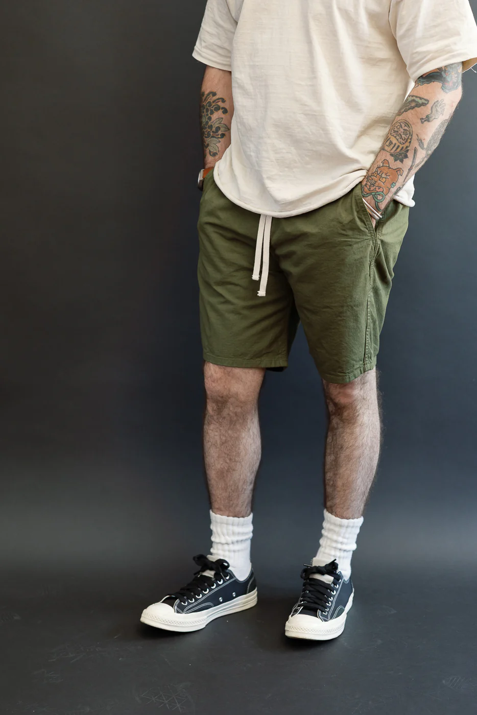 IH-729-OLV- Cotton Easy Shorts - Olive - Image 10
