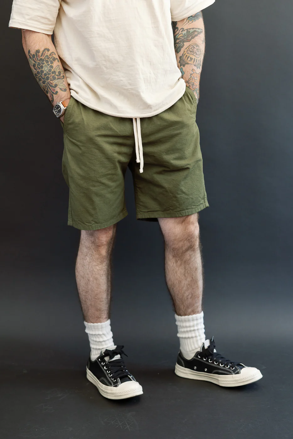 IH-729-OLV- Cotton Easy Shorts - Olive - Image 14