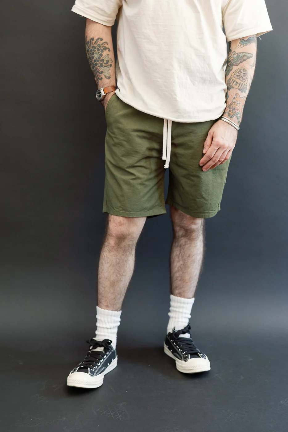 IH-729-OLV- Cotton Easy Shorts - Olive - Image 15