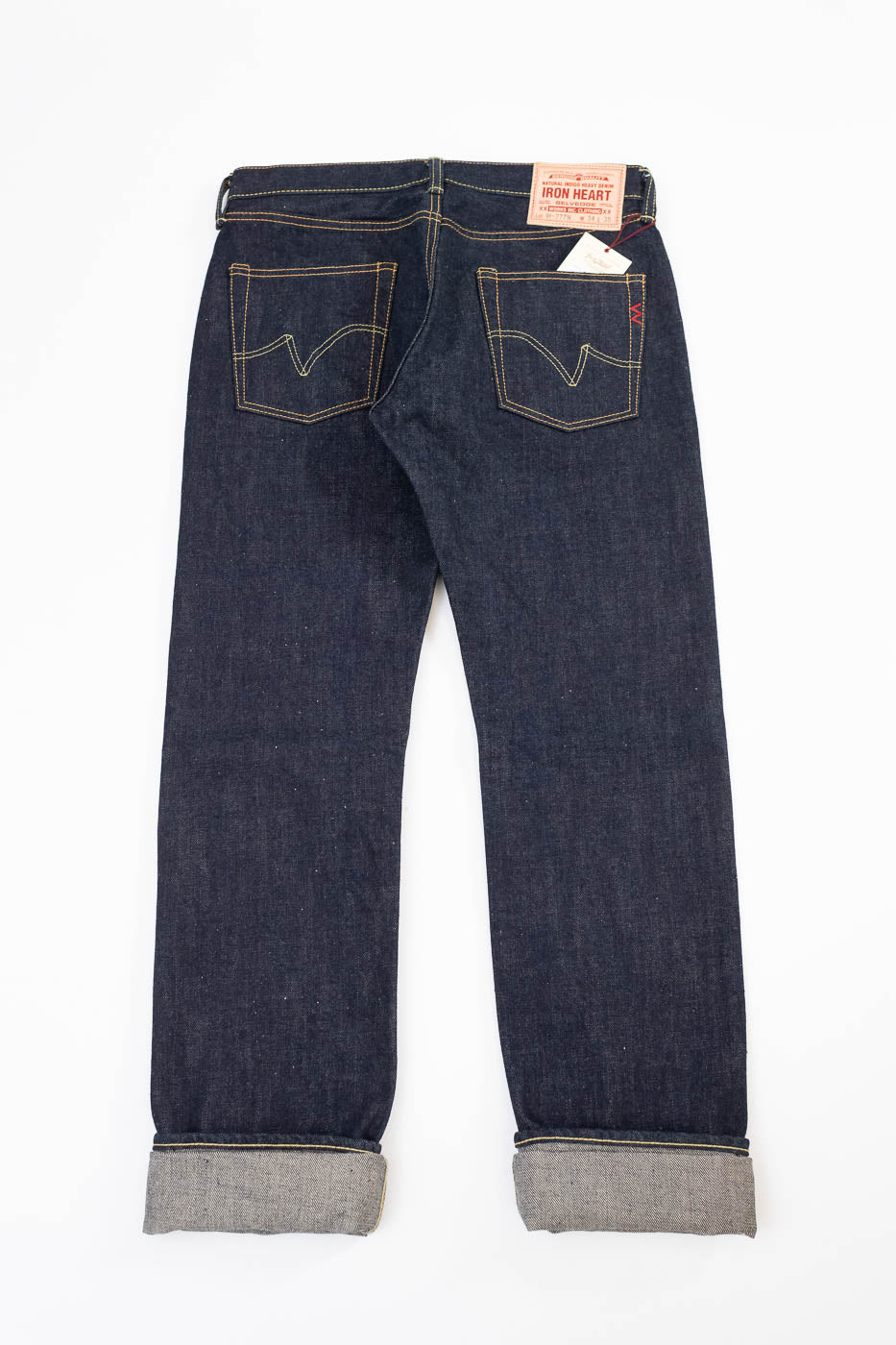 IH-777N - 17oz Selvedge Denim Slim Tapered Cut Jeans - Natural Indigo - Image 6