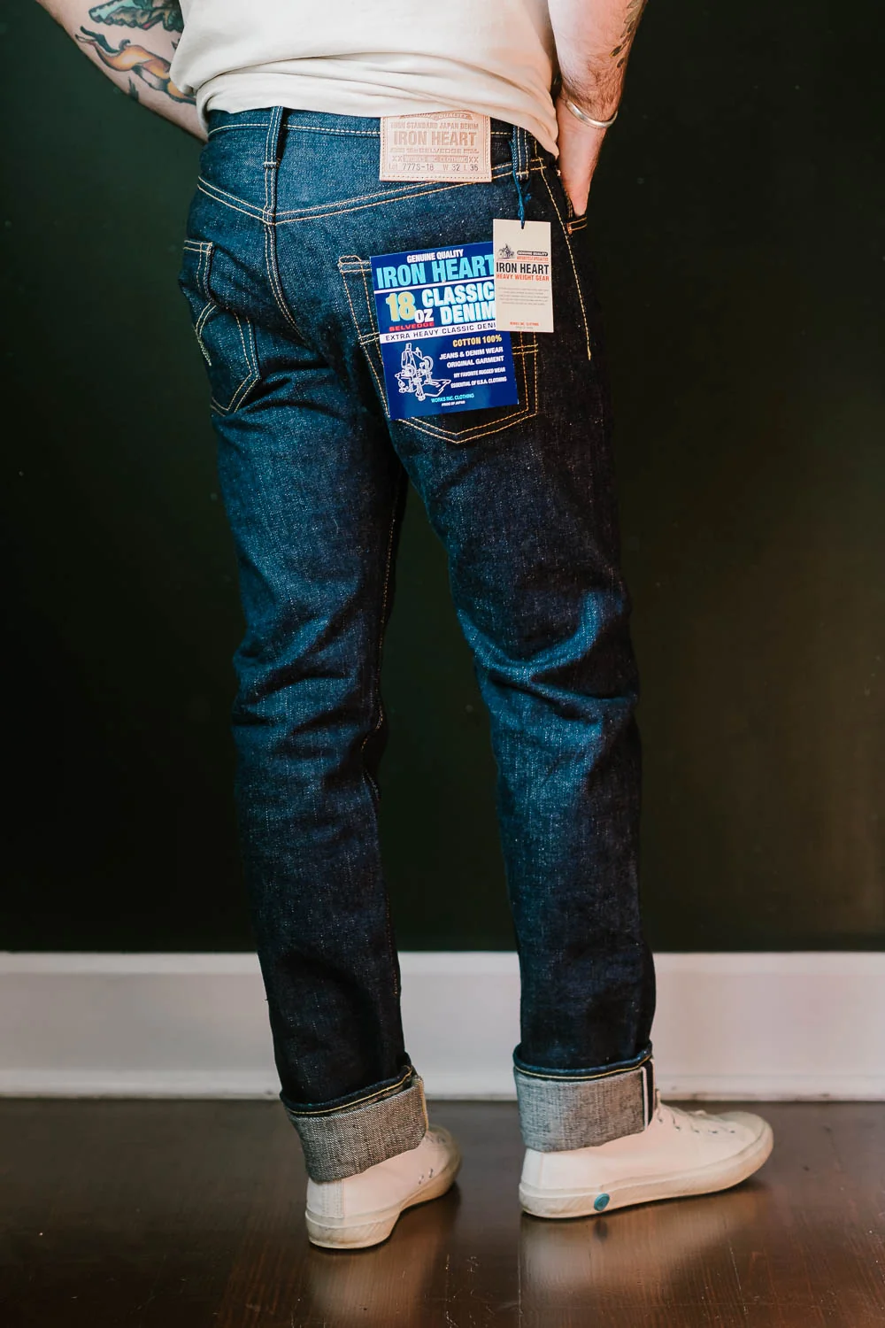 IH-777S-18 - 18oz Vintage Selvedge Denim Slim Tapered Cut Jeans - Indigo - Image 12