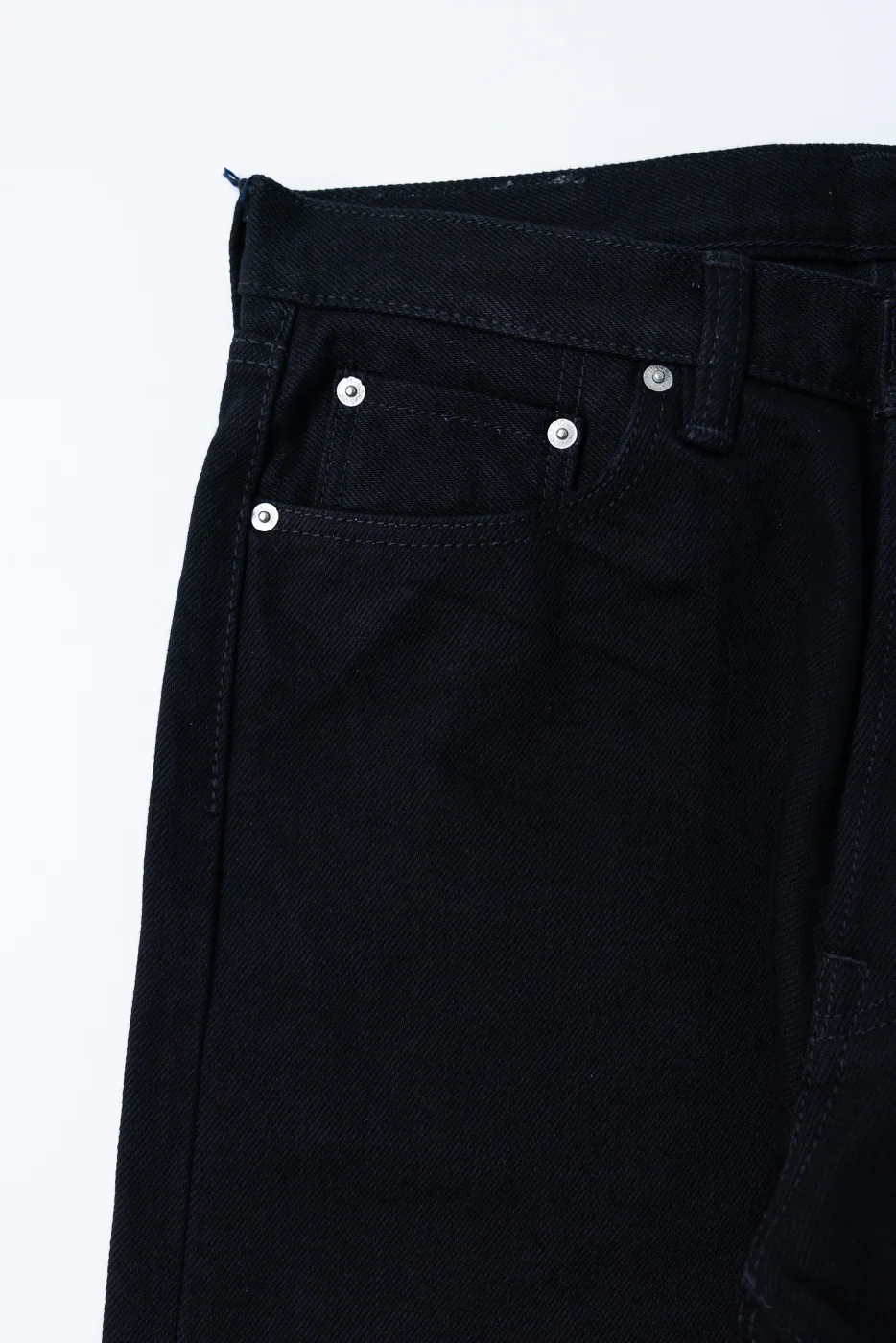 IH-888S-SBG - 21oz Selvedge Denim Medium/High Rise Tapered Cut Jeans - Superblack (Fades to Grey) - Image 4