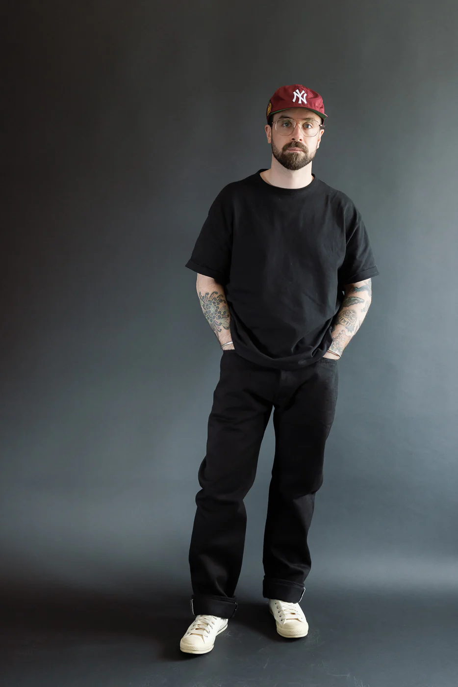 IH-888S-SBG - 21oz Selvedge Denim Medium/High Rise Tapered Cut Jeans - Superblack (Fades to Grey) - Image 7
