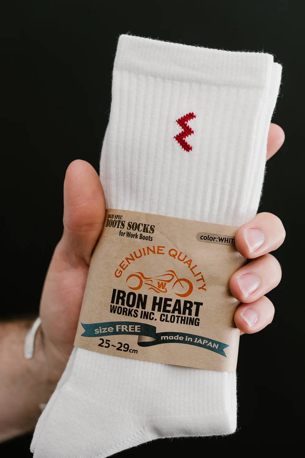 IHG-030-WHT - Iron Heart Work Boot Sock - White - Image 3