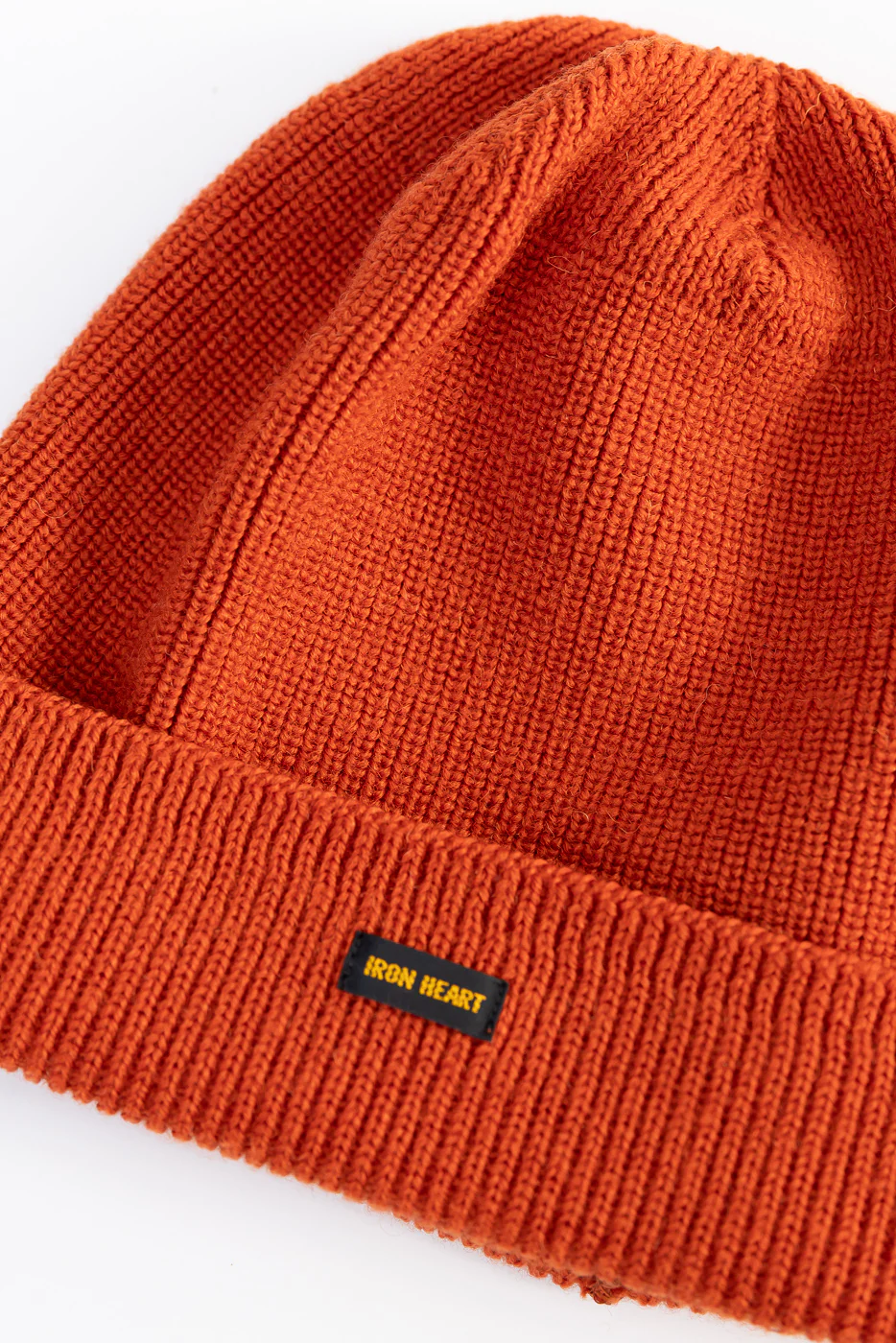 IHG-080-ORA - 100% Wool Ribbed Beanie - Orange - Image 2
