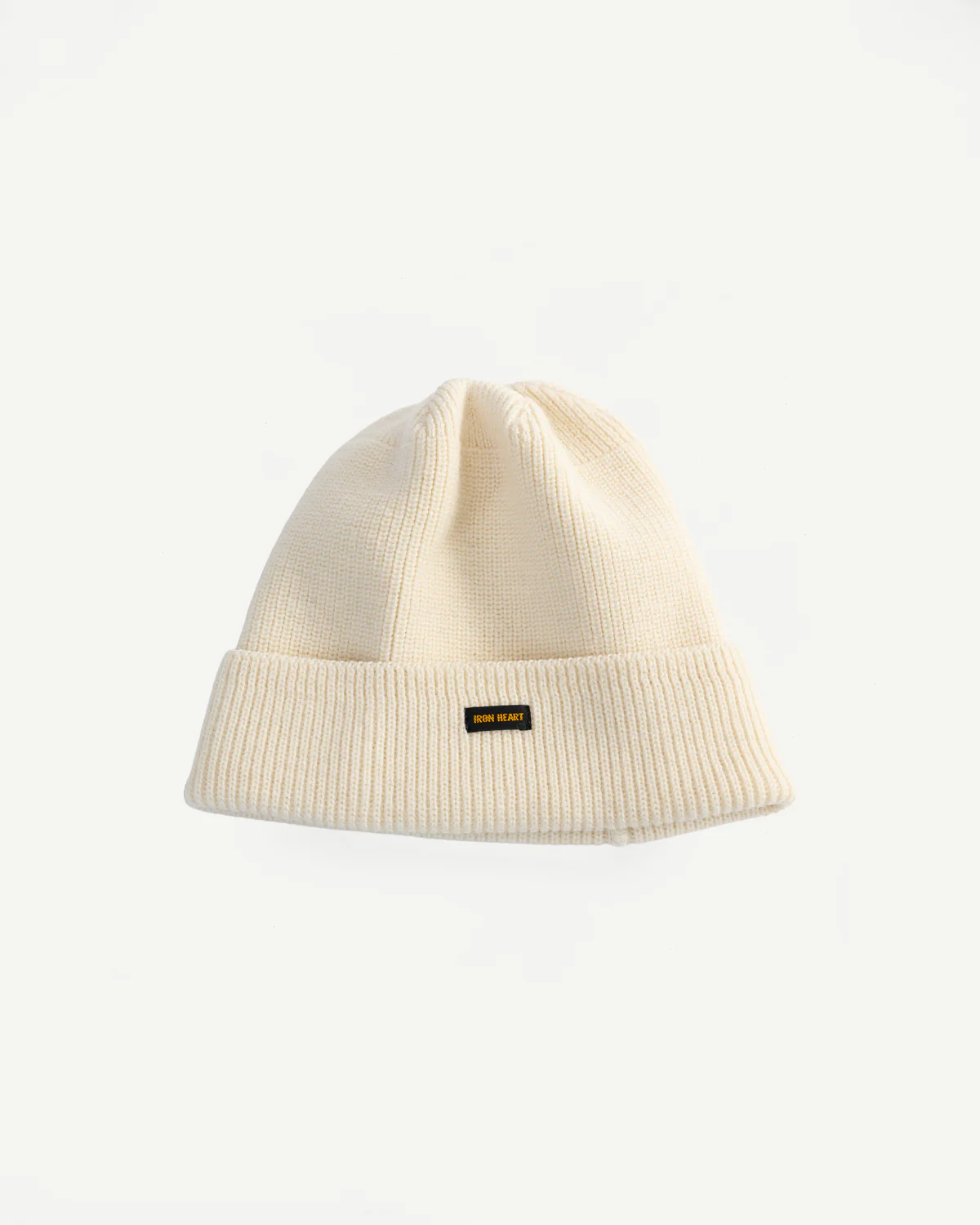 IHG-080-WHT - 100% Wool Ribbed Beanie - White