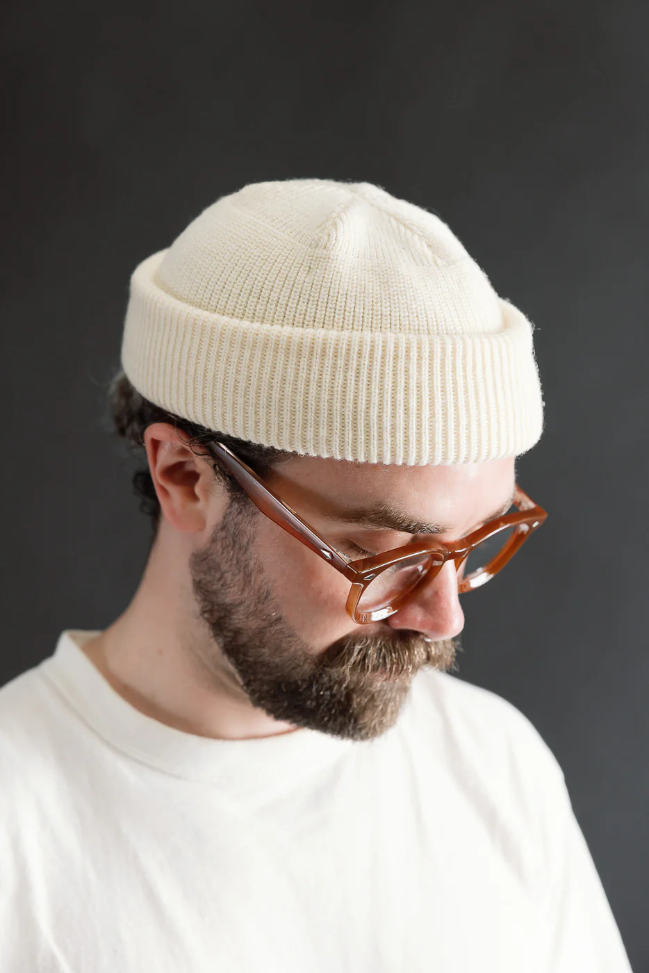 IHG-080-WHT - 100% Wool Ribbed Beanie - White - Image 6