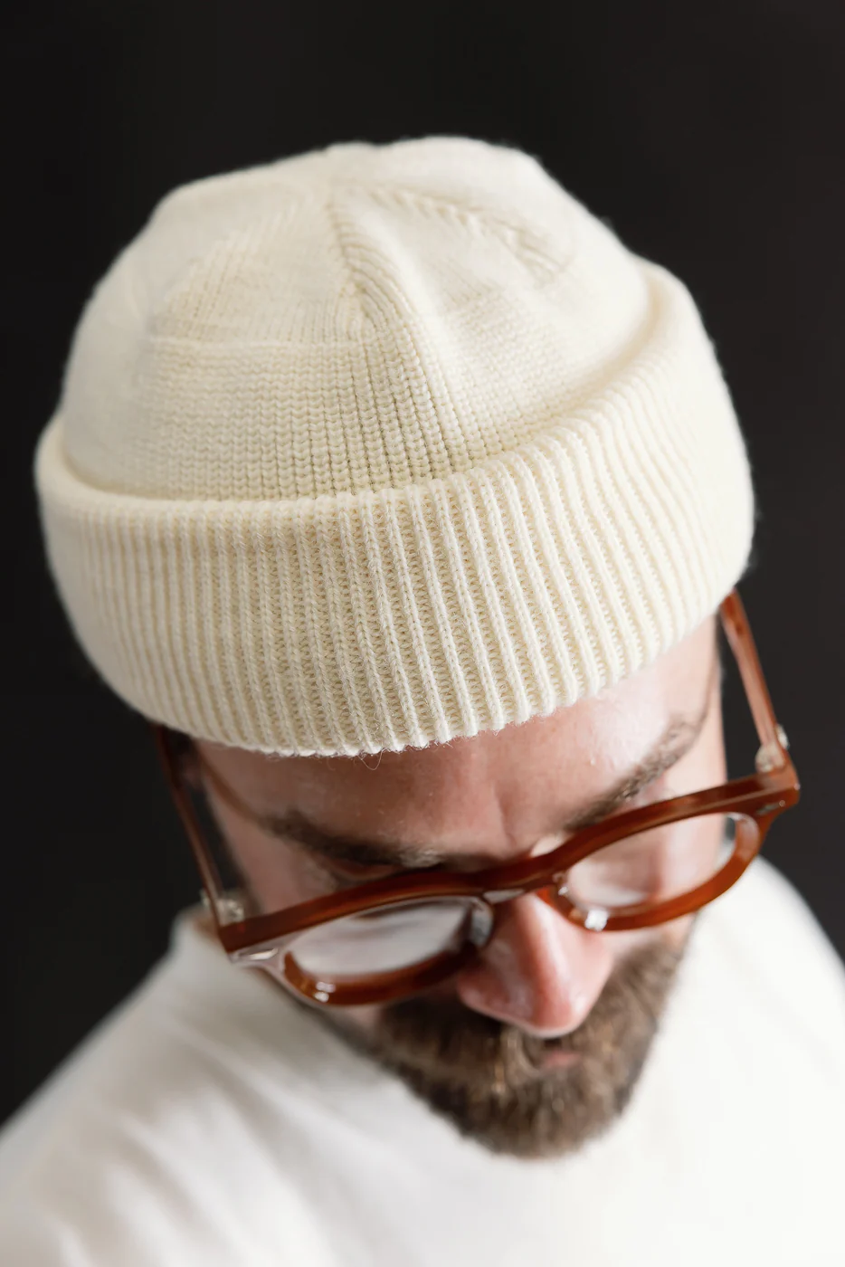 IHG-080-WHT - 100% Wool Ribbed Beanie - White - Image 8