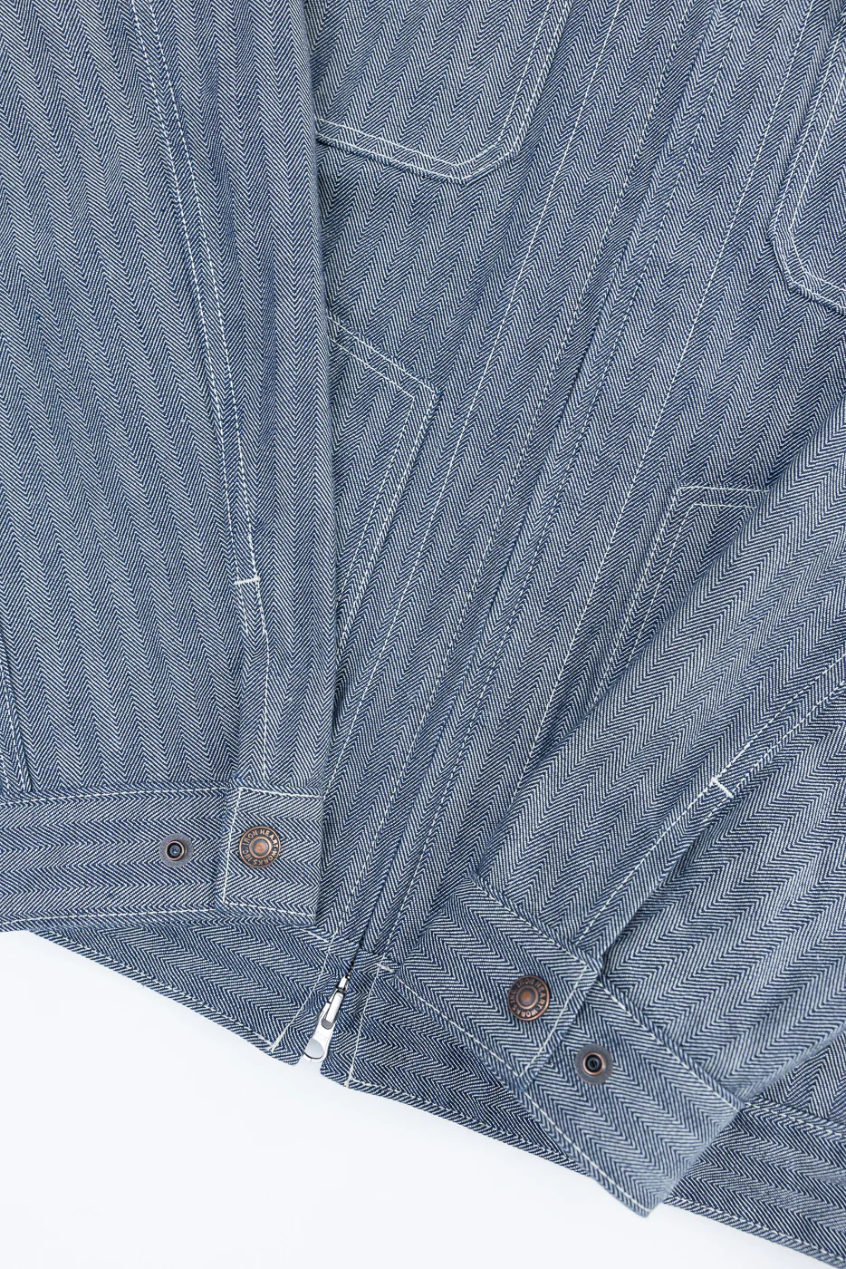IHJ-146-IND - 10.5oz Herringbone Work Jacket - Indigo - Image 3
