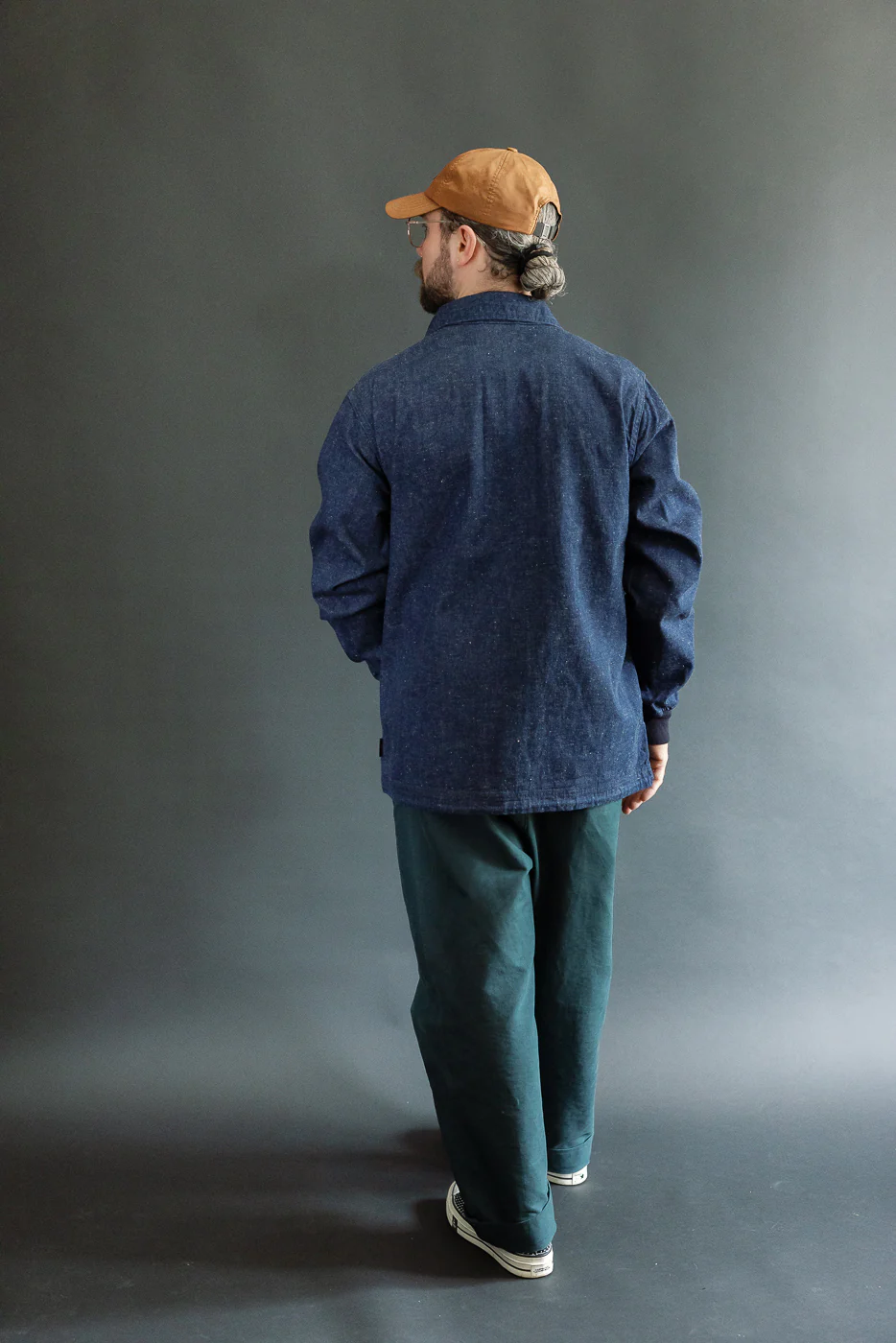 IHJ-161-IND-NP - 10oz Neppy Selvedge Denim Coach Jacket - Indigo - No Patch - Image 9