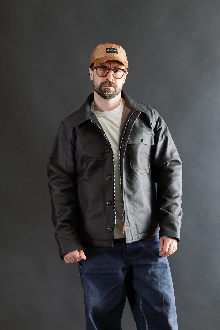 IHM-45-BLK - Oiled Whipcord A2 Deck Jacket - Black - Image 11