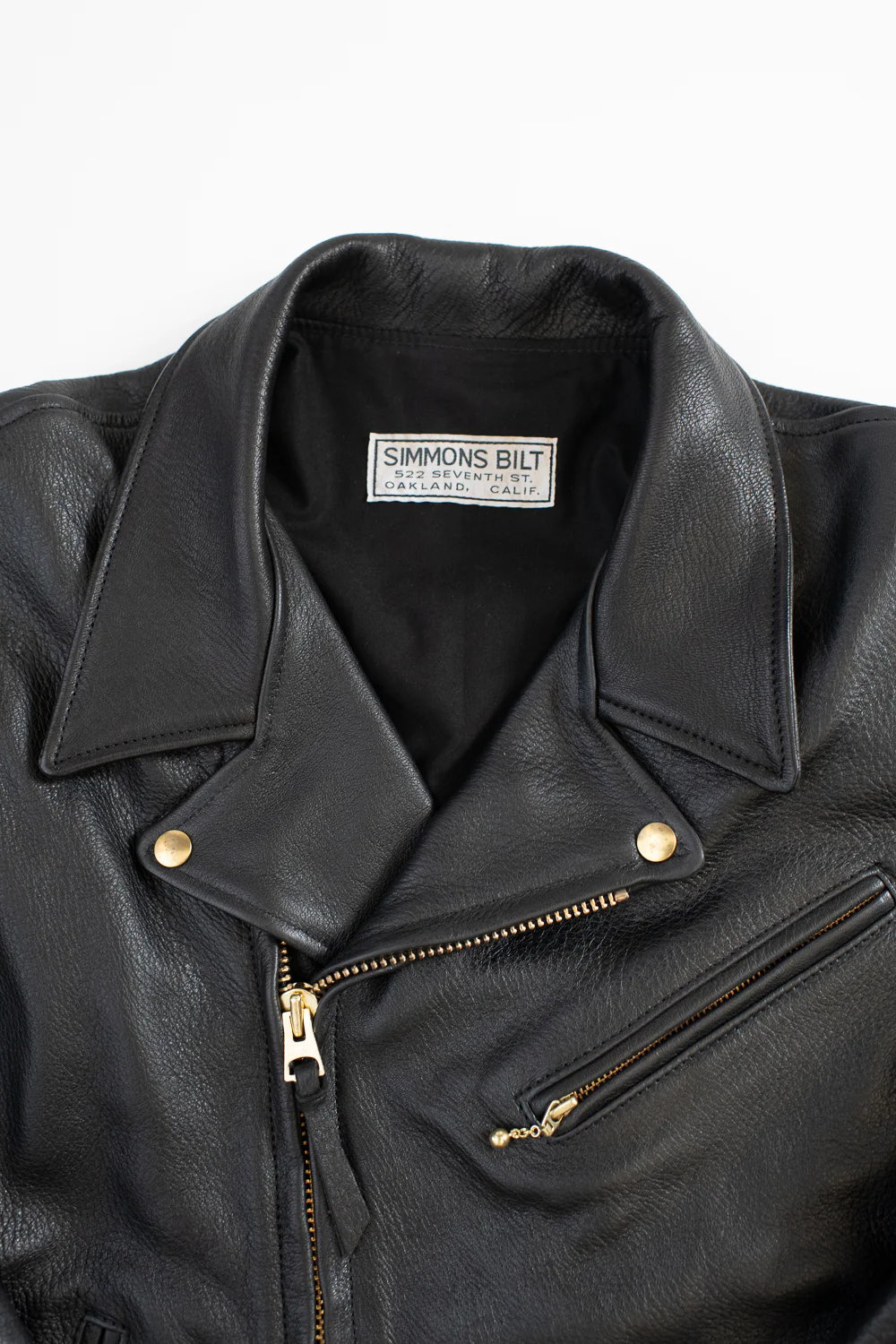 IHSB-PAC-BLK - Iron Heart X Simmons Bilt Deerskin Pacific Rider's Jacket - Black - Image 2